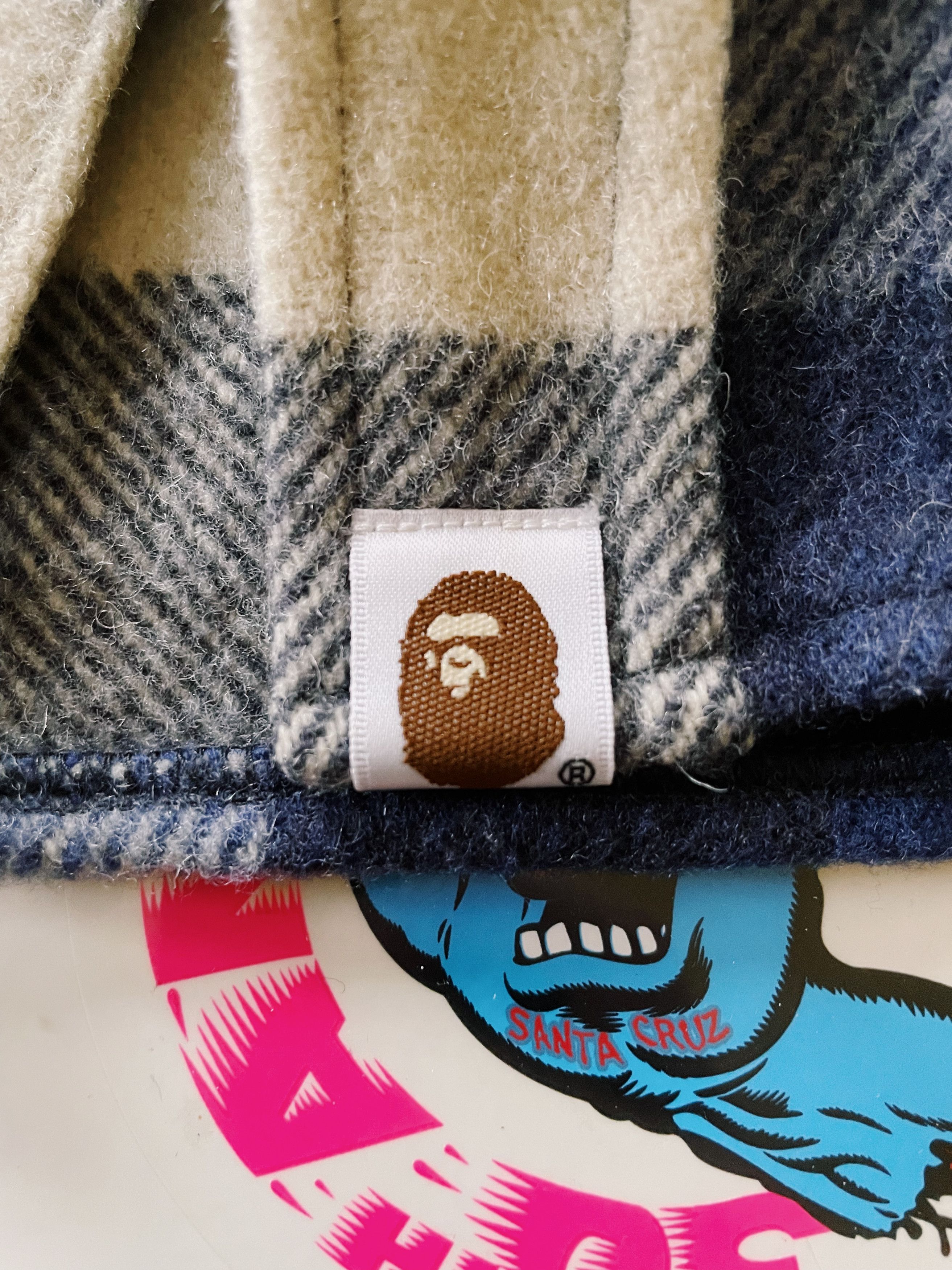 Bape × Nigo × Vintage Vintage Y2K Bape A Bathing Ape Checkered CPO Wool Shirt Size US M / EU 48-50 / 2 - 4 Thumbnail