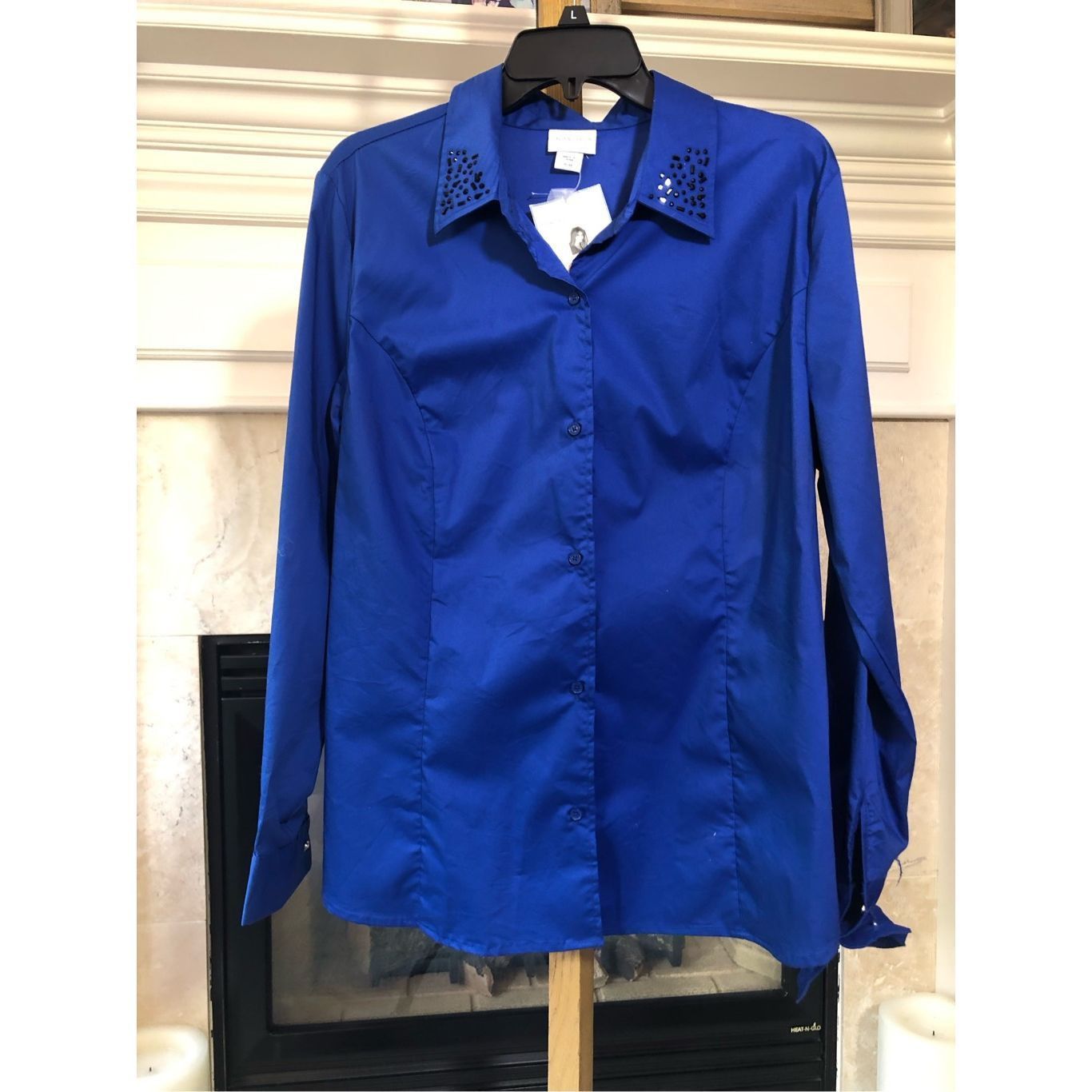 Other Jaclyn Smith Women’s Elegant Blue with Black Rhinestone Coll Size XL / US 12-14 / IT 48-50 - 1 Thumbnail