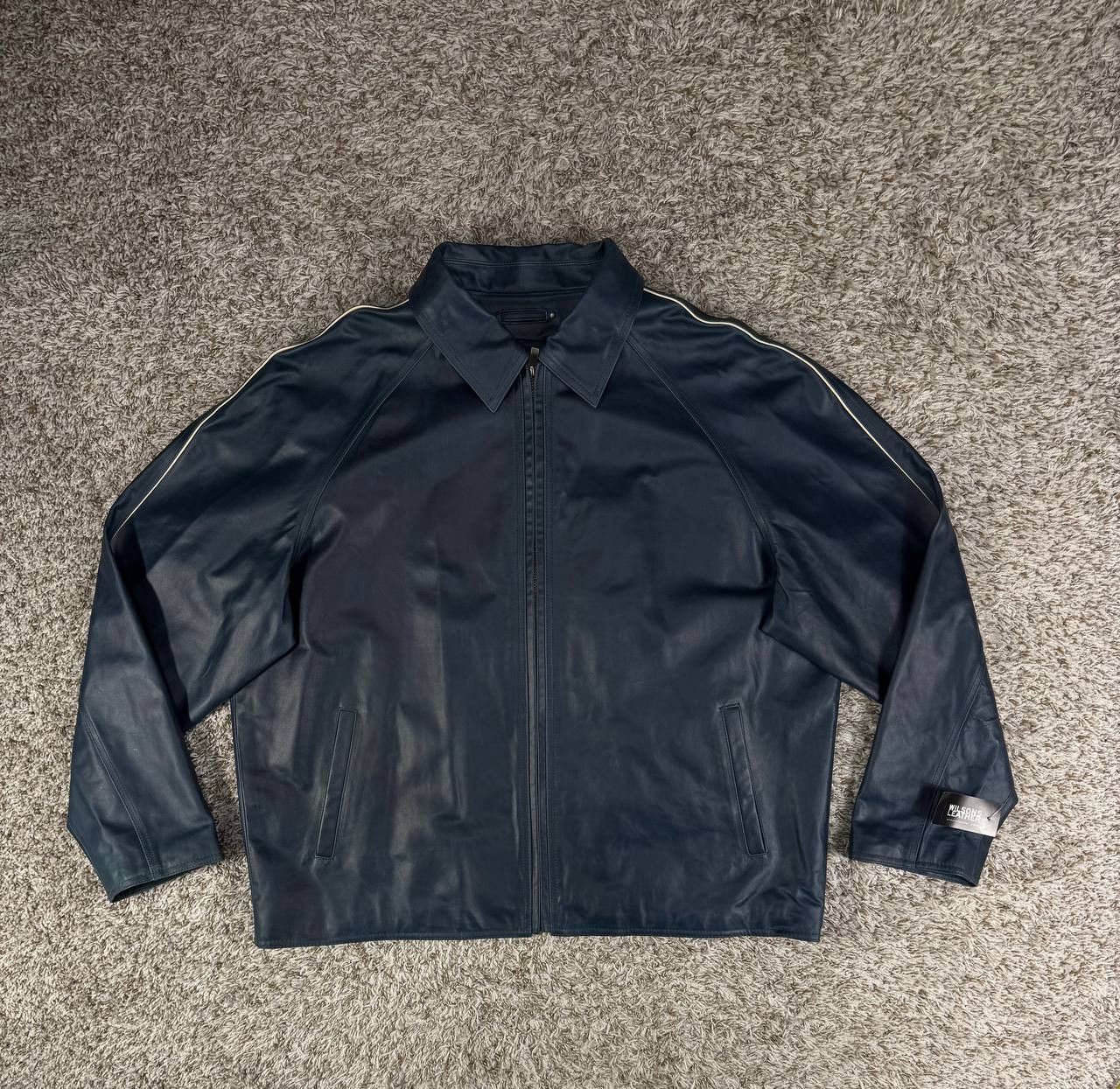 Wilsons Leather Vintage Wilsons Leather M Julian Navy Genuine Leather Jacket Size US XXL / EU 58 / 5 - 1 Thumbnail