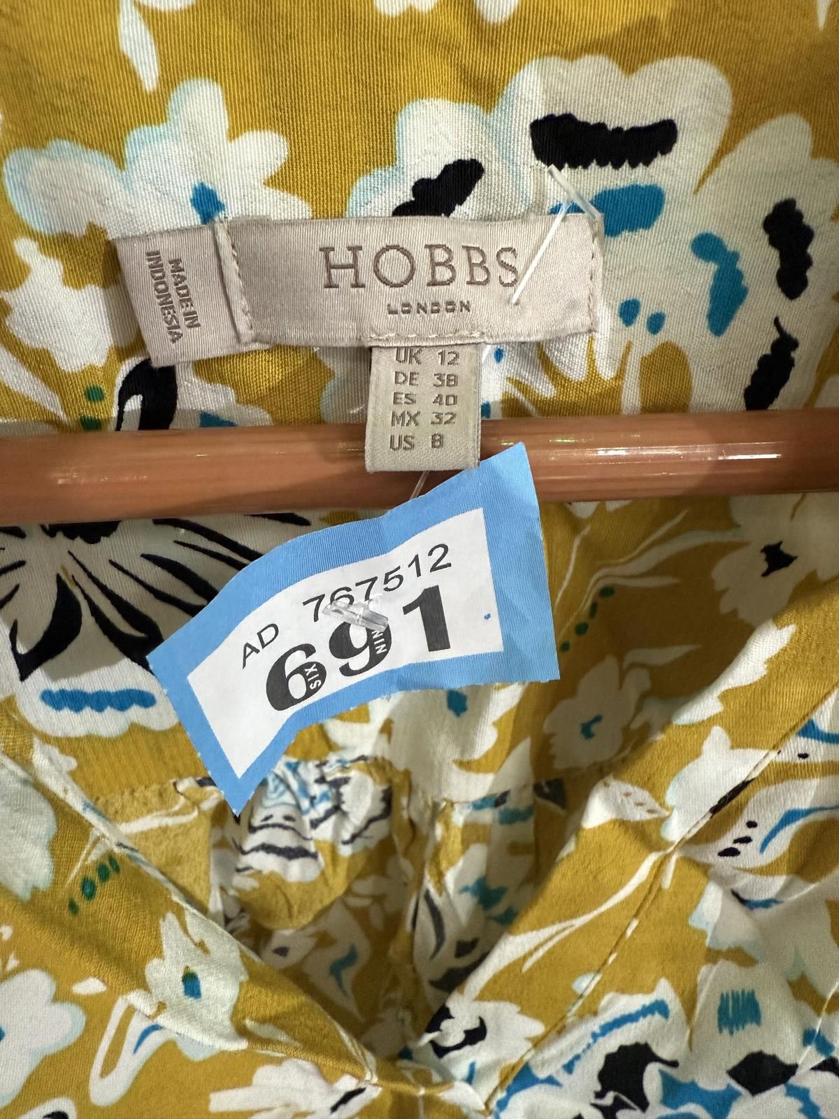 Other Hobbs London Yellow Floral Long Sleeve Blouse UK Size 12 Size XL / US 12-14 / IT 48-50 - 2 Thumbnail