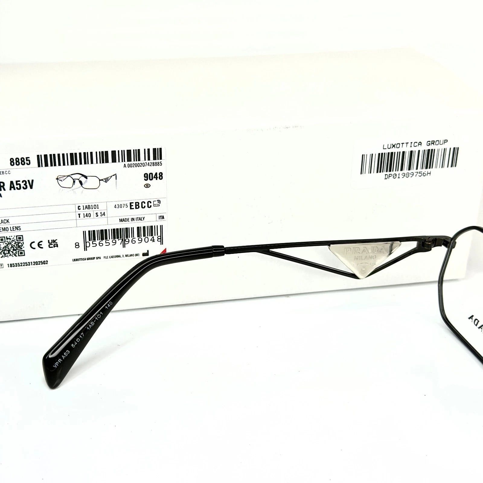 Prada PRADA TAMPO PRA53V Black Triangle Logo Metal Eyeglasses A53 Size ONE SIZE - 2 Thumbnail
