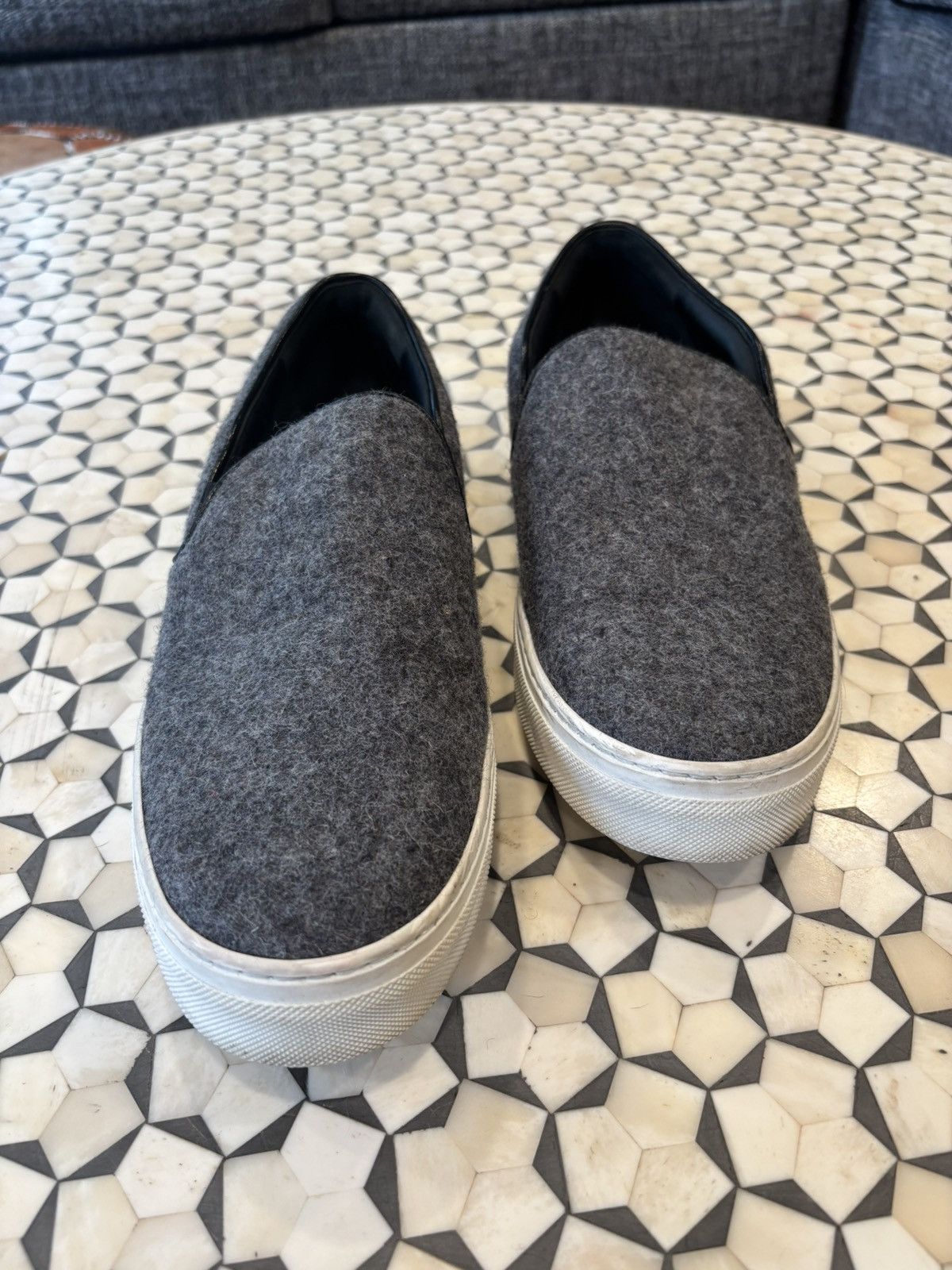 Celine CELINE Grey Wool Slip Ons **NFS** Size US 8.5 / EU 41-42 - 1 Thumbnail