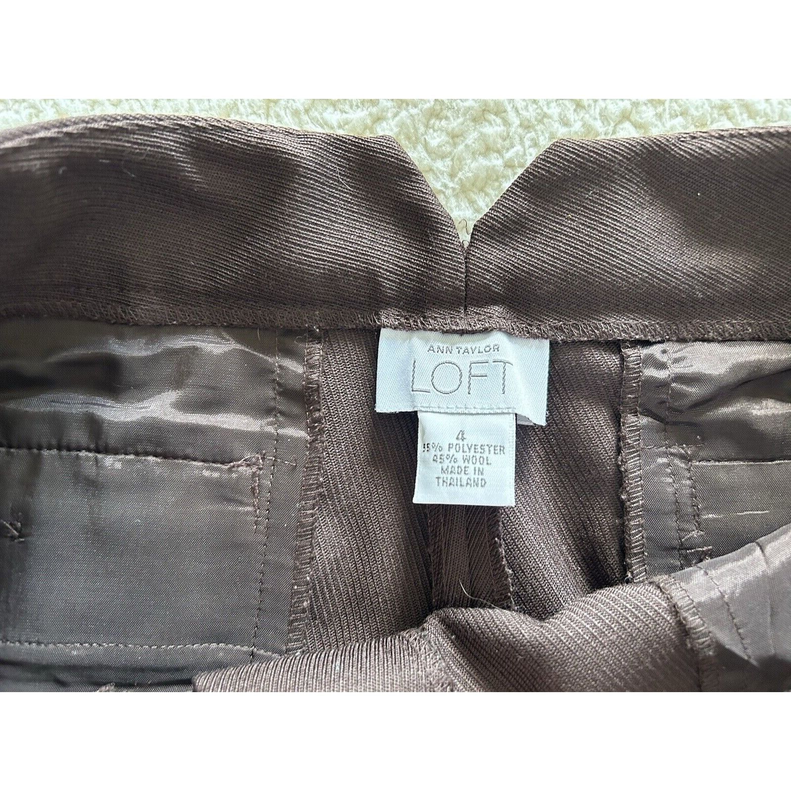 Ann Taylor Ann Taylor LOFT Womens Chocolate Brown Wool Blend Wide Cuffe Size 27" / US 4 / IT 40 - 5 Thumbnail