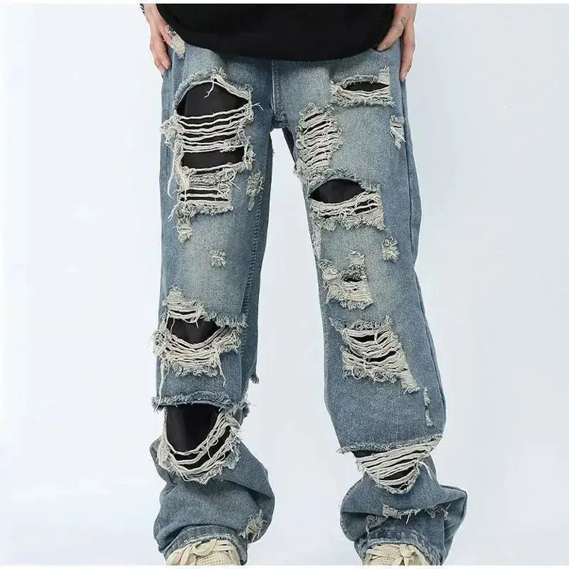 Japanese Brand Straight Hole Beggar Zipper Long Pants Men Size US 32 / EU 48 - 4 Thumbnail