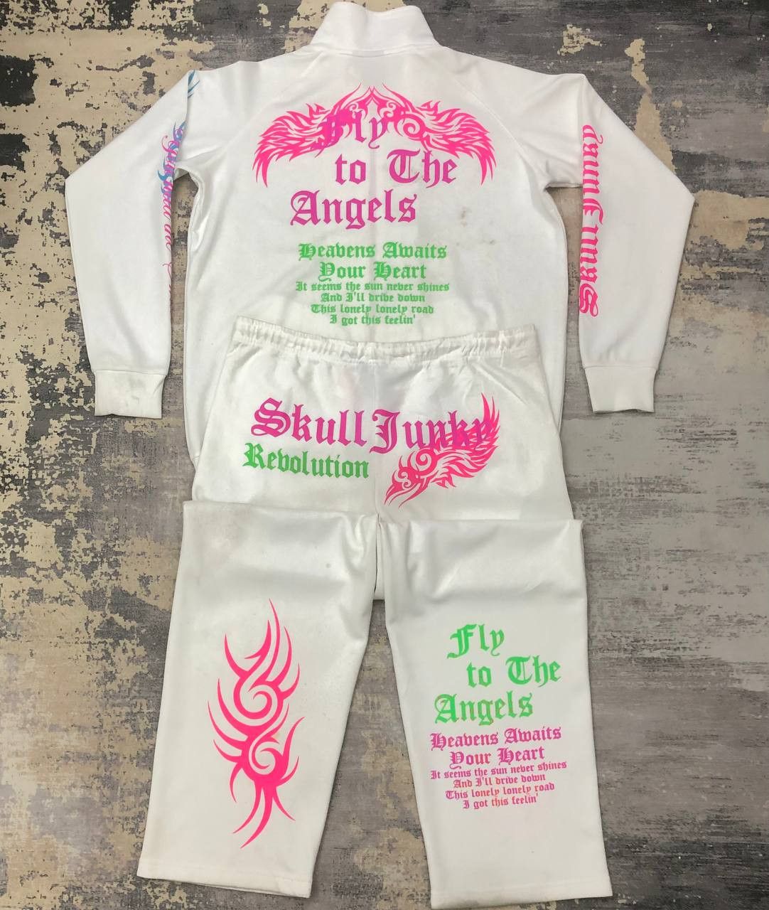 Japanese Brand Y486 JAPAN SKULL JUNKY ONE SET JACKET & TRACKSUIT PANTS Size US L / EU 52-54 / 3 - 2 Thumbnail