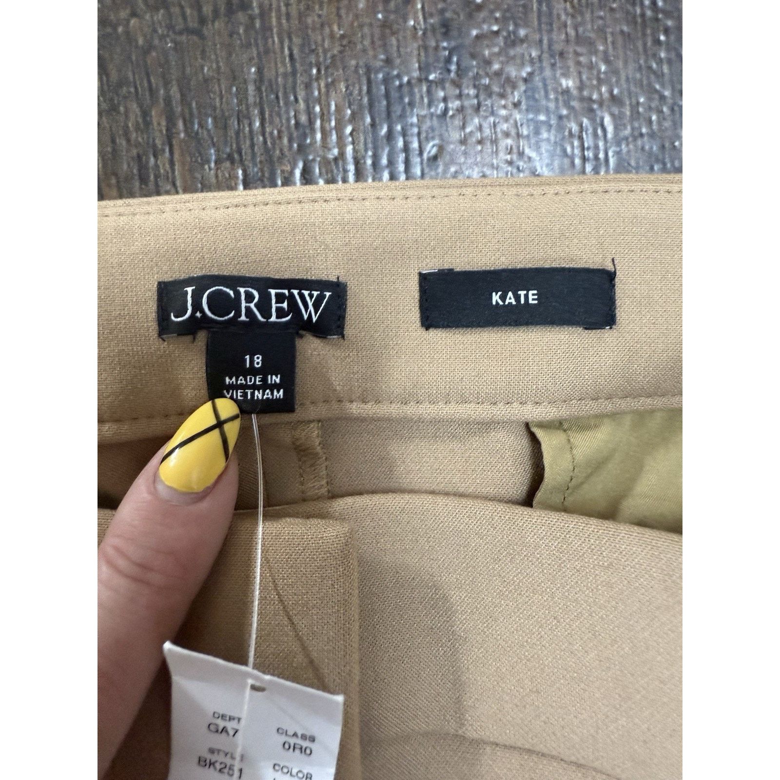 J.Crew NWT J.Crew Kate Straight Leg Pant in 4-Season Stretch Tan 18 Size 40" / US 18 - 4 Thumbnail