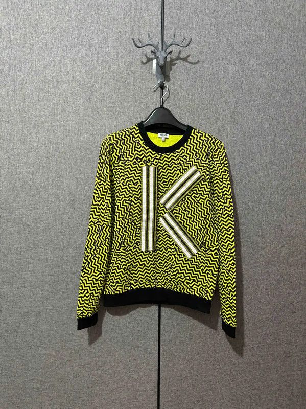 KENZO Colorful Striped Cotton Embroidered Sweatshirt 0089