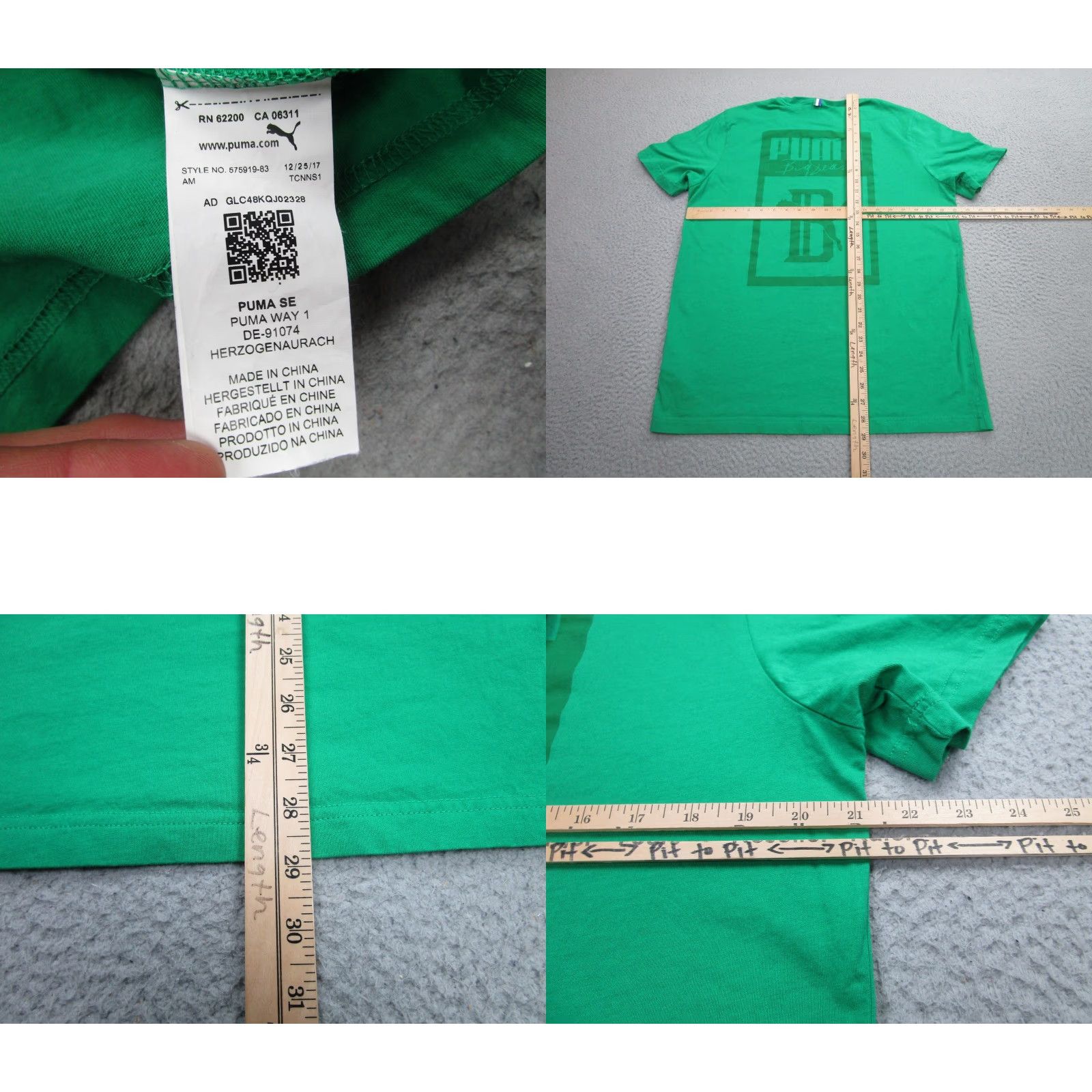 Puma PUMA Shirt Mens Medium Green Graphic Tee Big Sean Collaboration Streetwear 575919-83 Mens Size US M / EU 48-50 / 2 - 8 Thumbnail