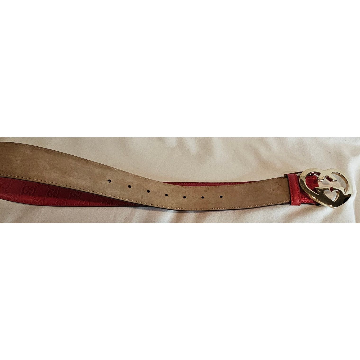 Gucci Gucci Red Guccissima Leather Heart Buckle Belt Size ONE SIZE - 9 Thumbnail