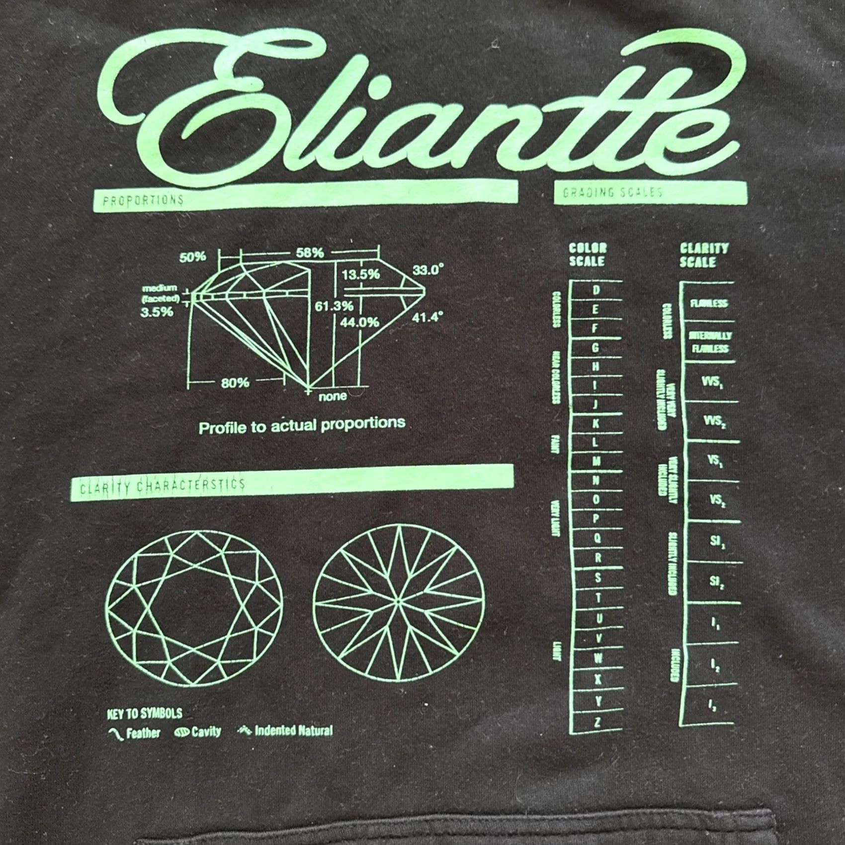 Vintage Eliantte Hoodie Crew Neck Graphic Print Size L Men Black Pullover Size US L / EU 52-54 / 3 - 2 Thumbnail