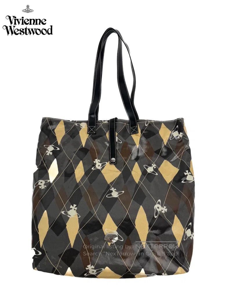Vivienne Westwood Vivienne Westwood size os Diamond Plaid Pattern Tote Bag Si Size ONE SIZE - 1 Thumbnail