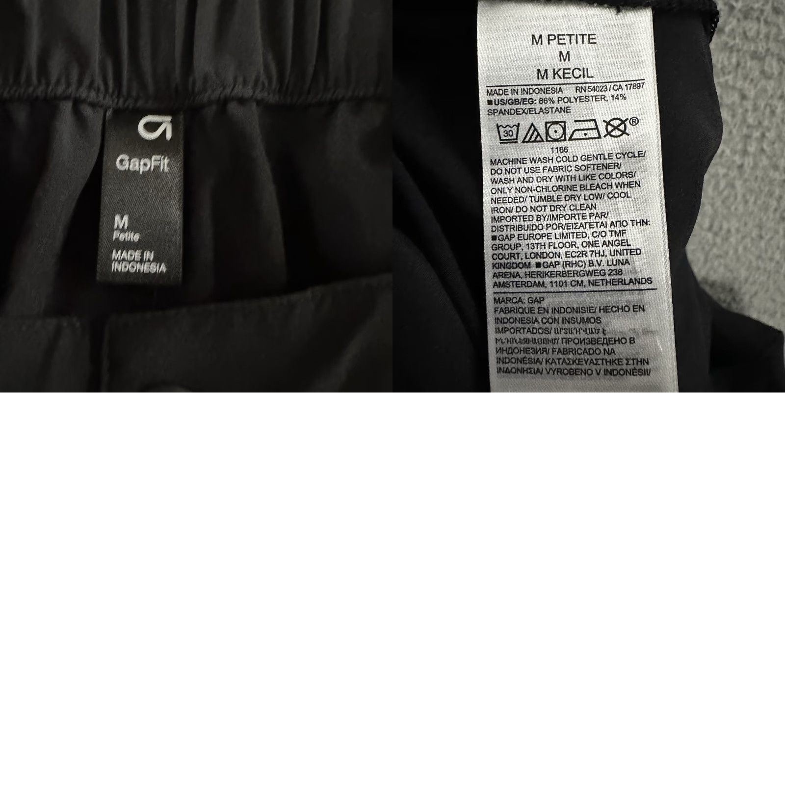 Gap Gap Fit Womens Pants Black Medium Petite Cargo Wide Leg Polyester Blend Size 30" / US 8 / IT 44 - 10 Thumbnail