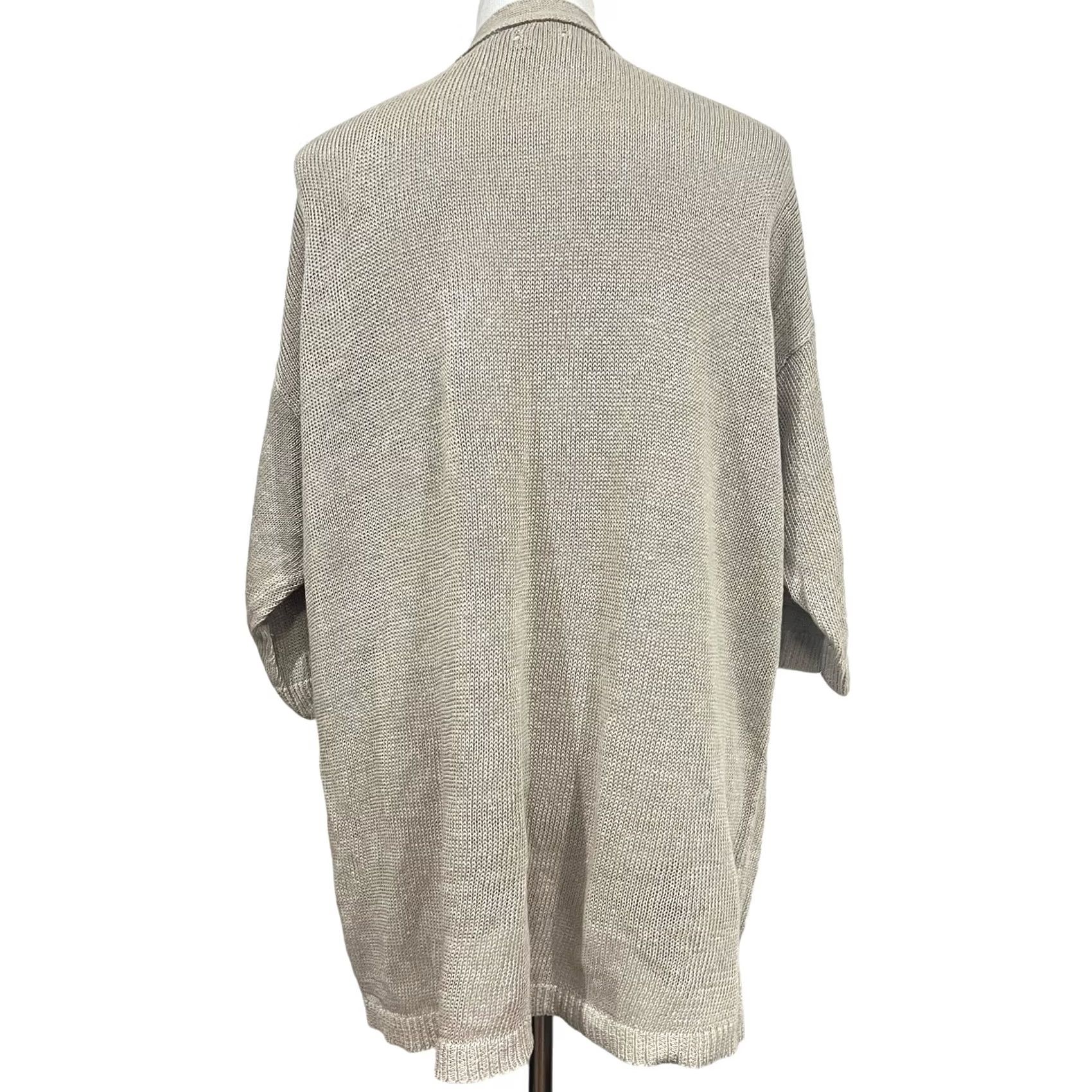 J. Jill VINTAGE J. Jill Love Linen Cardigan Sweater Short Sleeve Pockets Beige Women’s XL Size XL / US 12-14 / IT 48-50 - 5 Thumbnail