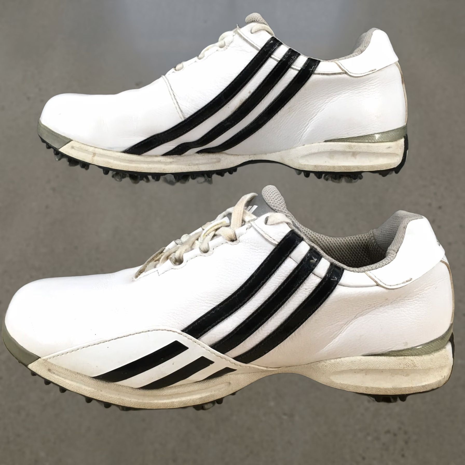 Adidas Adidas Golf Cleats Mens 7.5 White Black Stripe Driver Prima Soft Spike 737819 Size US 8 / EU 41 - 1 Thumbnail