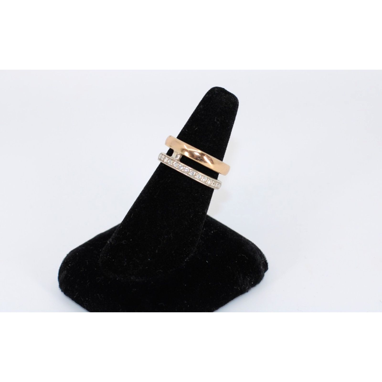 Brighton BRIGHTON Two-Tone Two-Piece Crystal Stacking Ring Set Size 9 Size ONE SIZE - 4 Thumbnail