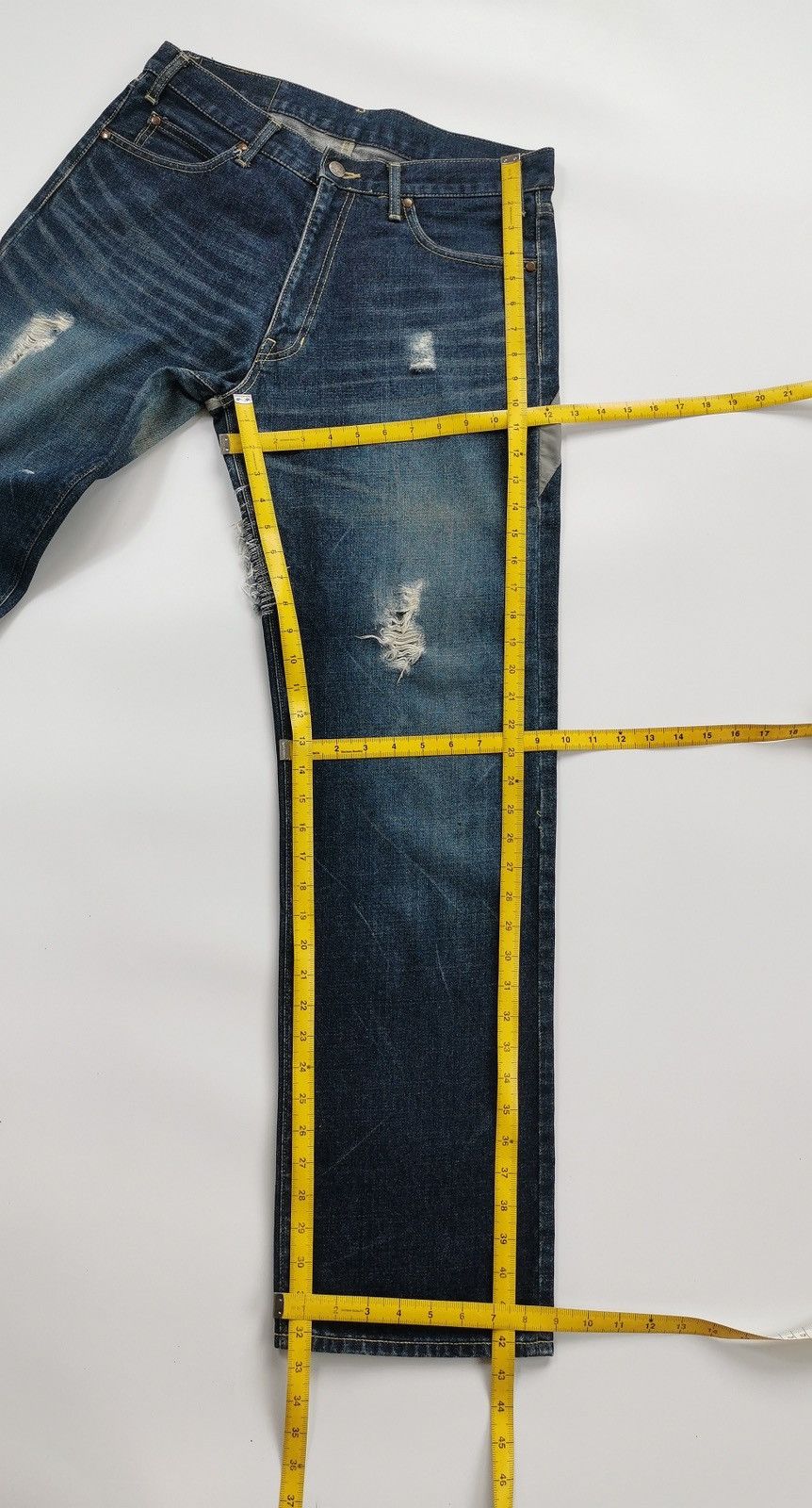 Edwin Mobstyles Mobs Corp Japan Distressed Loose Fit Denim Size US 32 / EU 48 - 15 Thumbnail