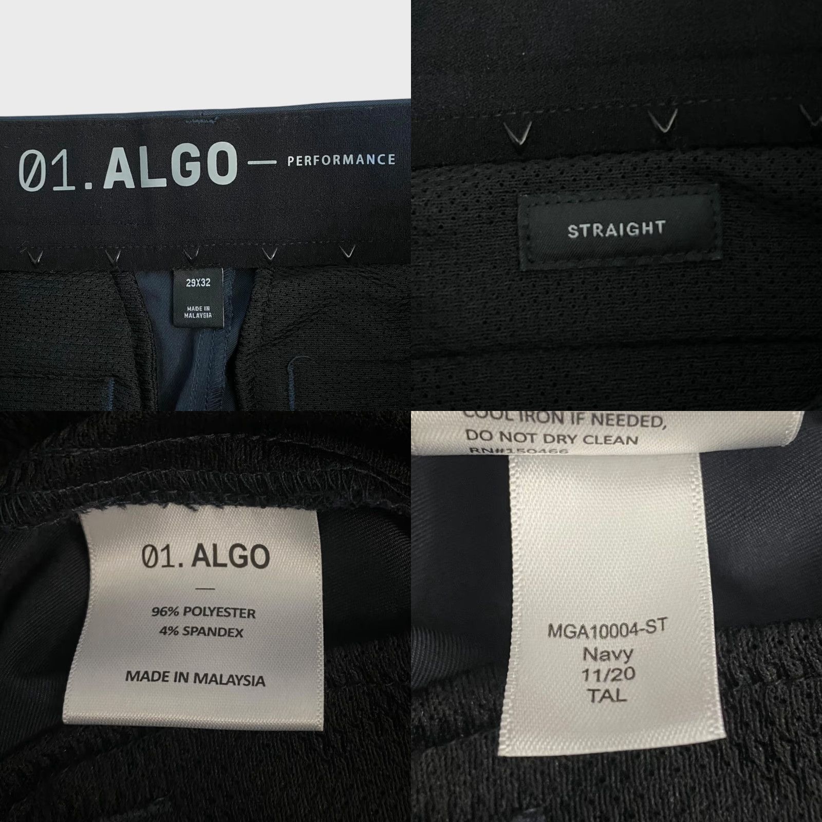 Vintage 01.ALGO Performance Straight Golf Chino Pants Blue Men's 29X32 Athletic Stretch Size US 29 - 8 Thumbnail