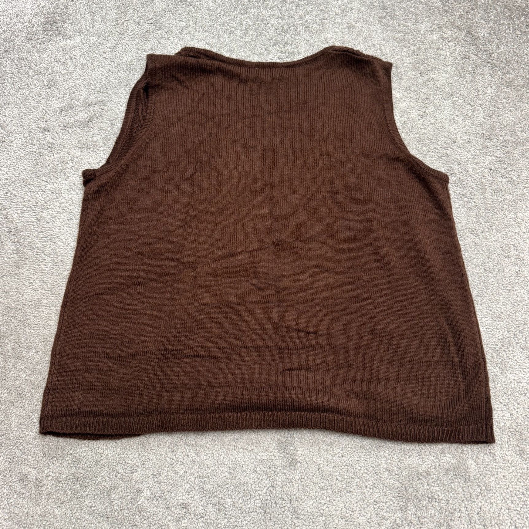 Vintage VINTAGE BFA Classic Vest Sweater Womens XL Brown Cable Knit Open Front Y2K 90s Size XL / US 12-14 / IT 48-50 - 2 Thumbnail