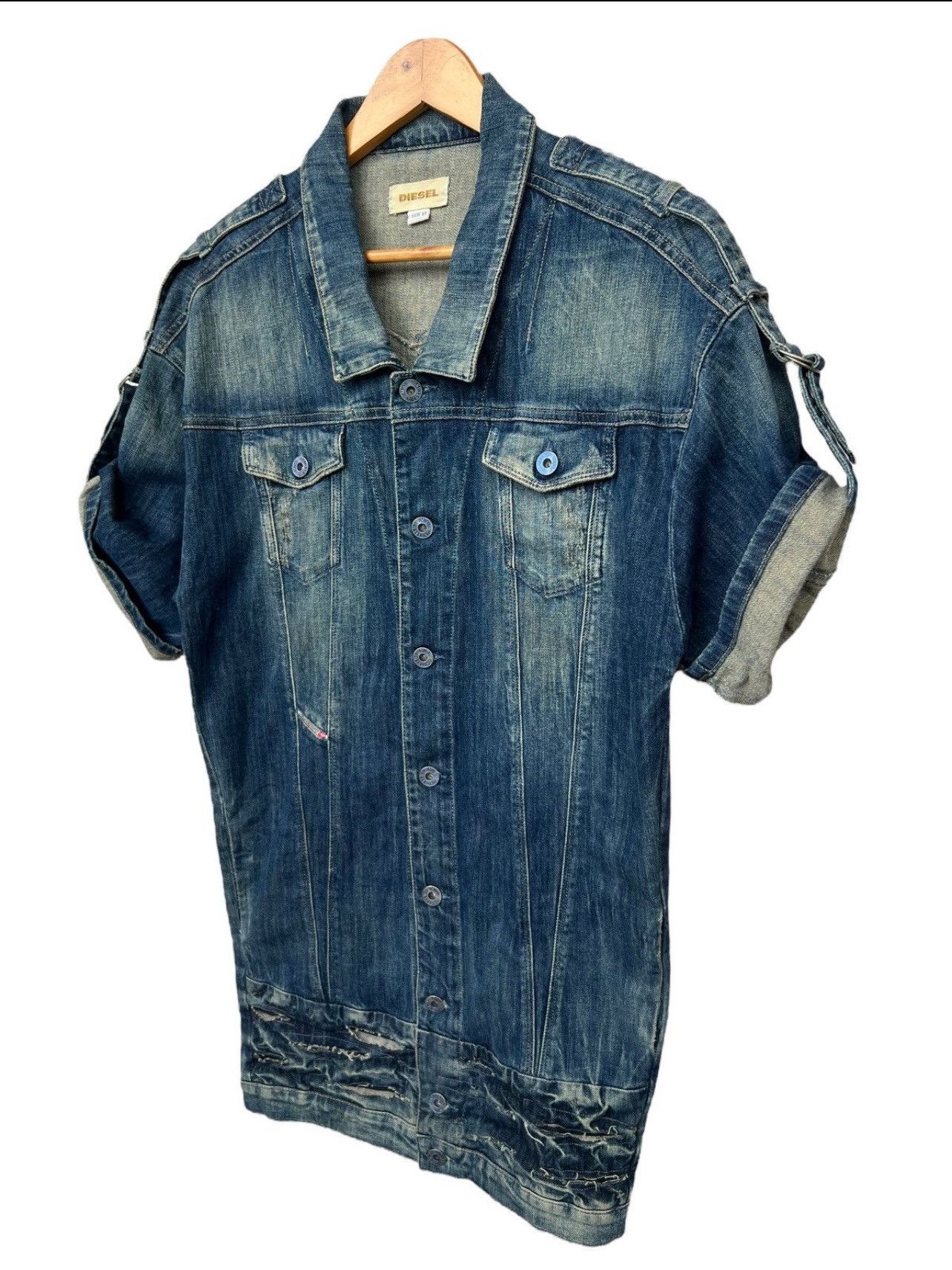 Diesel × Japanese Brand Diesel Denim Jeans Jacket Leather Patches Denim Jacket Size S / US 4 / IT 40 - 4 Thumbnail
