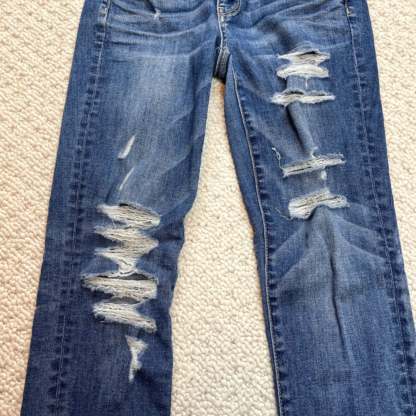 American Eagle Outfitters American Eagle Jeans Womens 4 Super Stretch High Rise Jegging Blue Dark Denim Size 27" / US 4 / IT 40 - 3 Thumbnail