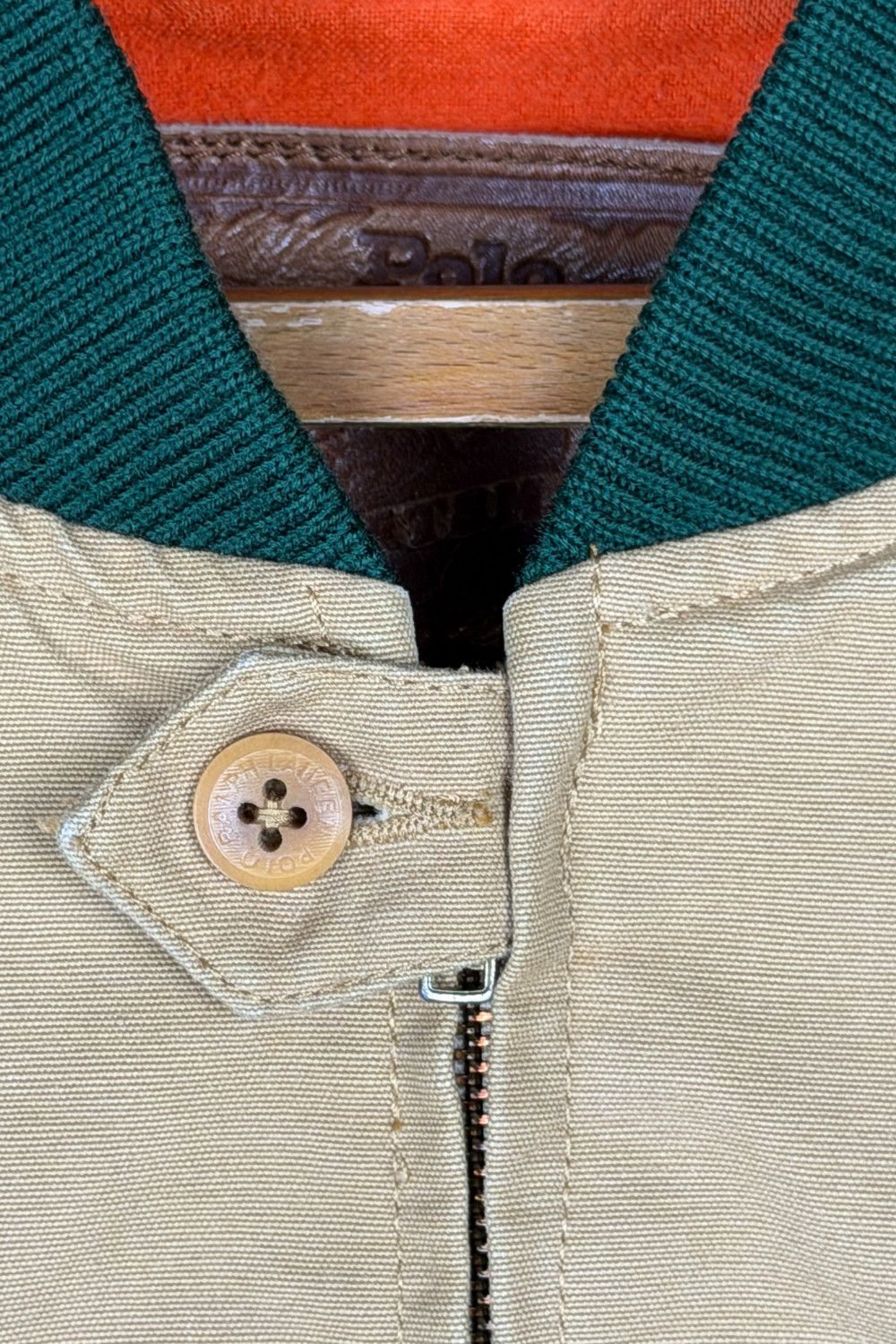 FW93 Polo Sportsman Canvas Bomber | XL | Khaki/Forest/Blaze image 8
