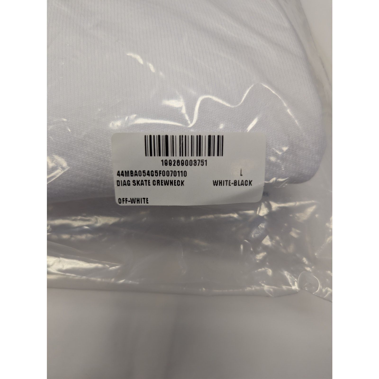 Off-White o1rshd1 Diag Skate Crewneck Sweatshirt in White / Black Size US L / EU 52-54 / 3 - 23 Thumbnail