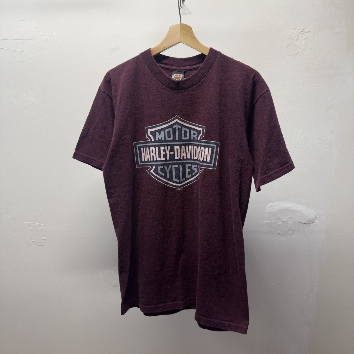 Harley Davidson 90s Harley Davidson Maroon Logo Shirt ERD Grunge Choppers Size US M / EU 48-50 / 2 - 1 Thumbnail