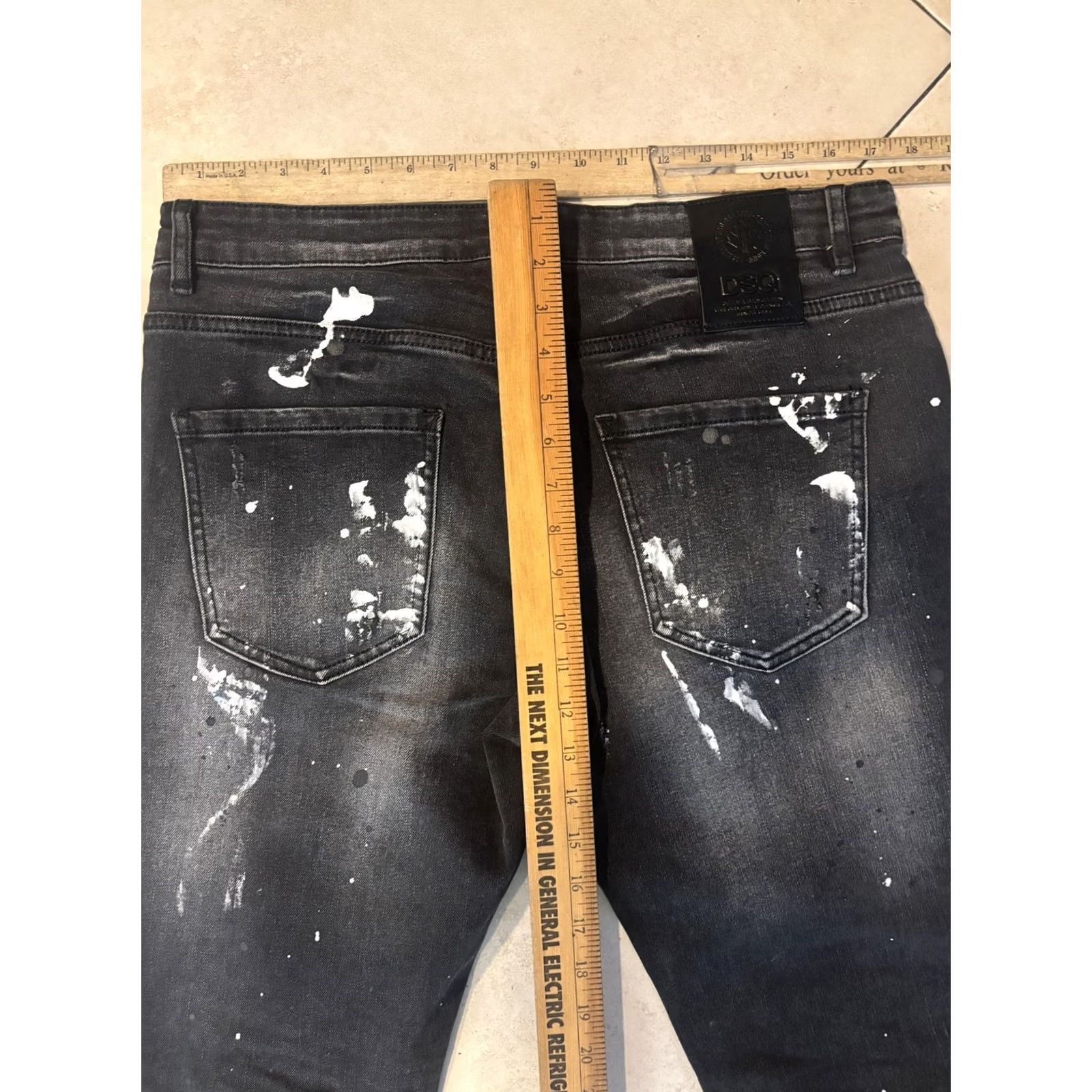 Dsquared2 Dsquared2 Jeans Mens 36x31 Slim Skinny Distressed Denim Paint Splatter Gray Charcoal Wash Pockets Size US 36 / EU 52 - 6 Thumbnail