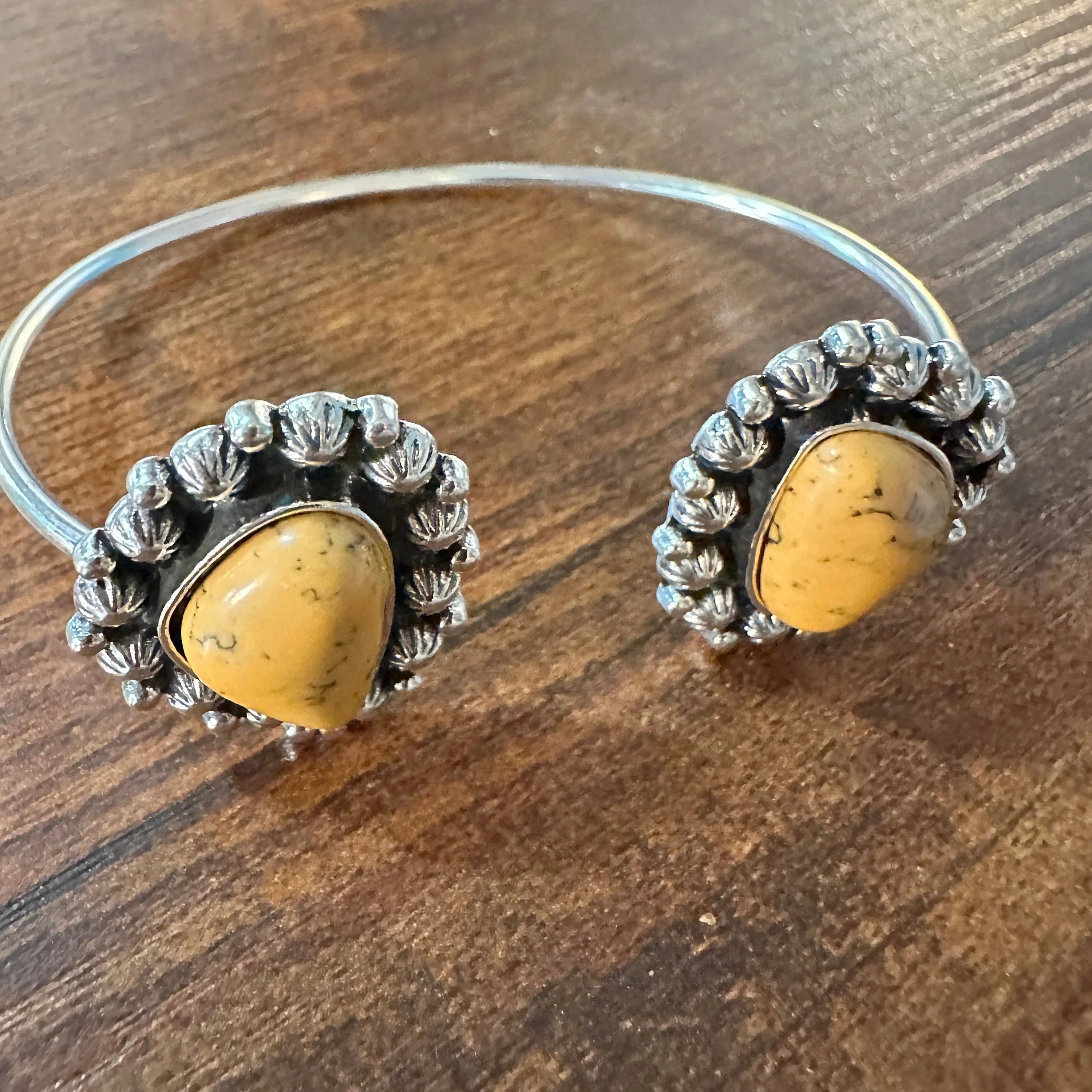 Other Handcrafted Boho Western Lacey Open Bangle, Yellow or Coral Size ONE SIZE - 1 Thumbnail
