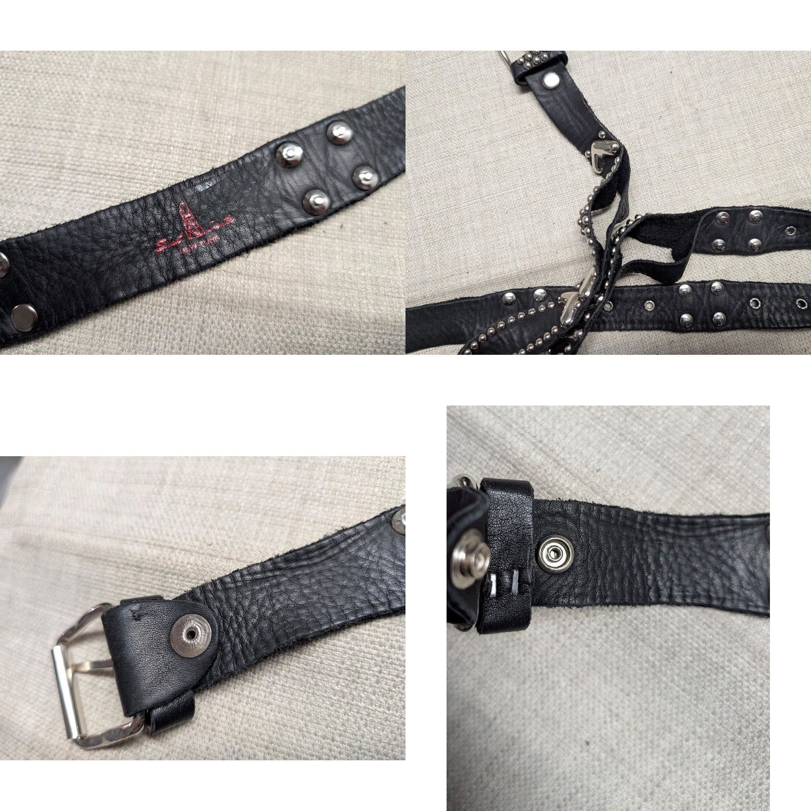 Vintage VINTAGE studded belt leather Sand Castle belt One Size 26-36 black Womens accessories belt Punk Glam 1980s-90s Size ONE SIZE - 8 Thumbnail