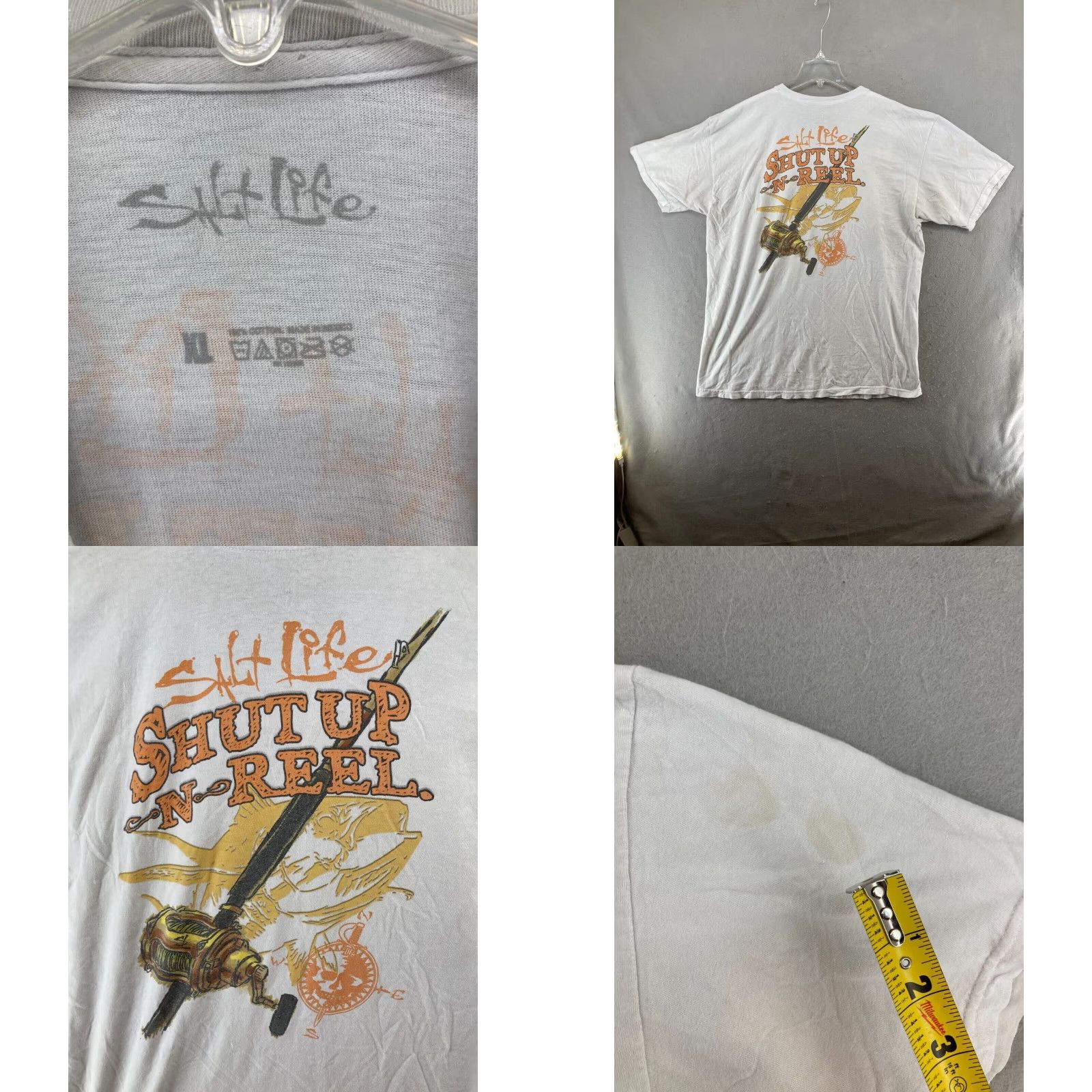 Vintage Salt Life Mens Extra Large XL Shut Up and Reel T Shirt Size US XL / EU 56 / 4 - 8 Thumbnail