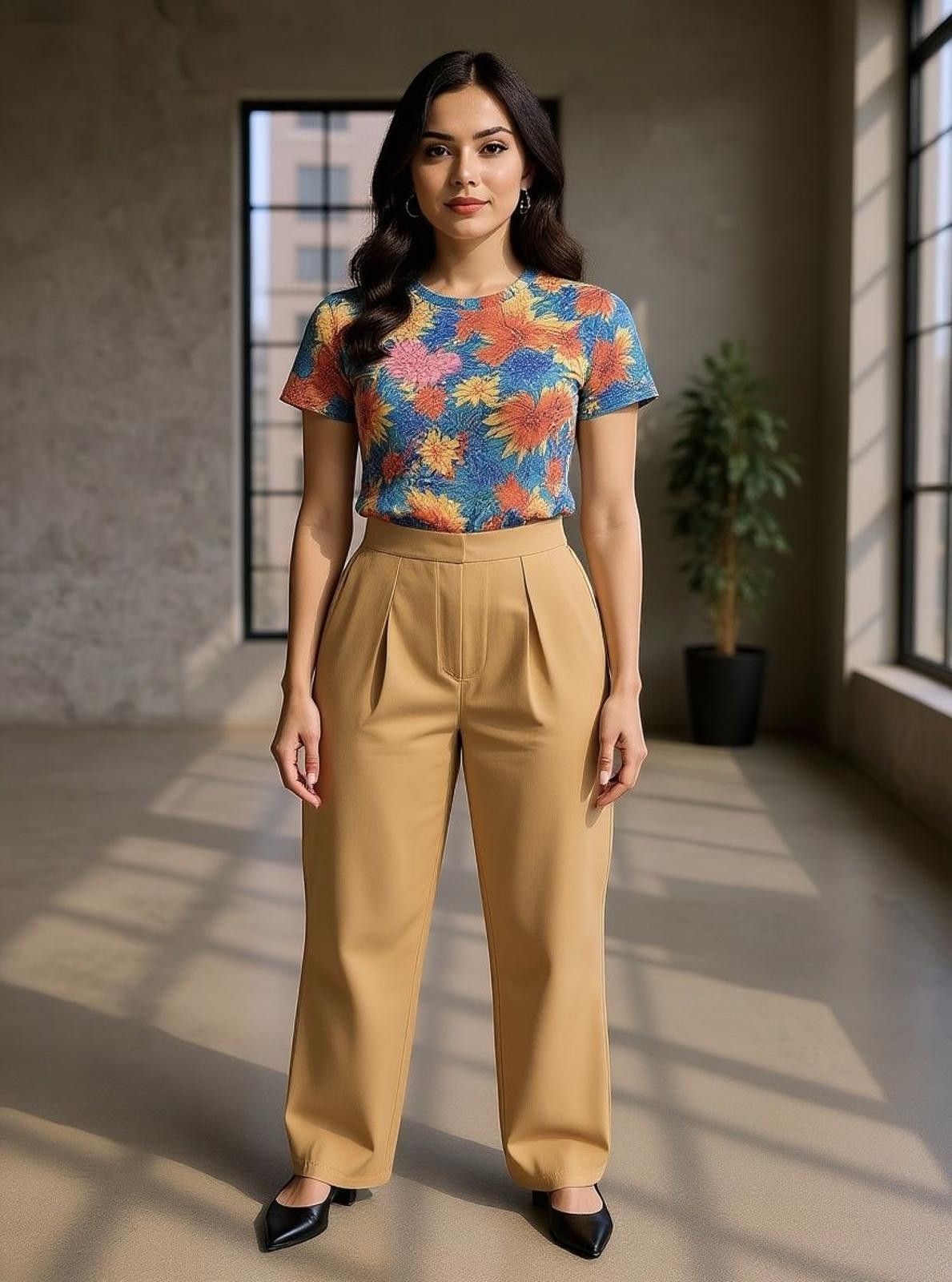 Other Nasty Gal Women's Pleated High-Waist Trousers in Camel Size 28" / US 6 / IT 42 - 1 Thumbnail