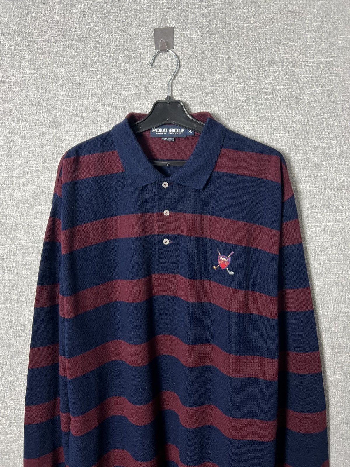 Polo Ralph Lauren Vintage Ralph Lauren Golf Striped Rugby Polo Long Sleeve Size US XL / EU 56 / 4 - 2 Thumbnail