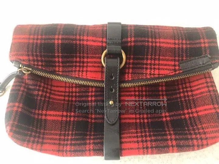RRL Ralph Lauren Ralph Lauren RRL Plaid Wool Leather Clutch. Size ONE SIZE - 3 Thumbnail