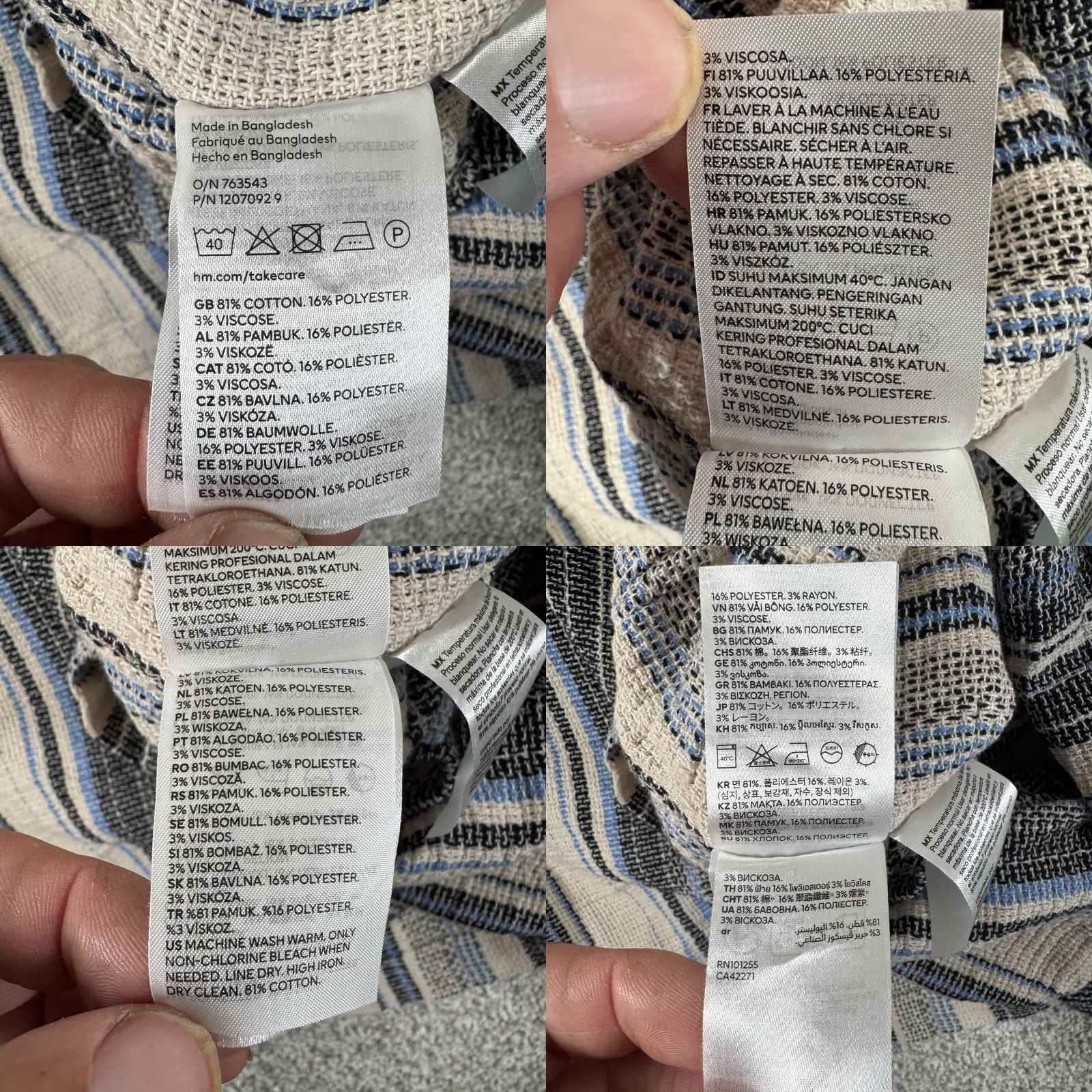 H&M H&M Woven XXL Shirt Button-Up Men Casual Short Sleeve Collared Multicolor Striped 70s Retro Bohemian Beach Surfing Skater Streetwear Size US XXL / EU 58 / 5 - 8 Thumbnail