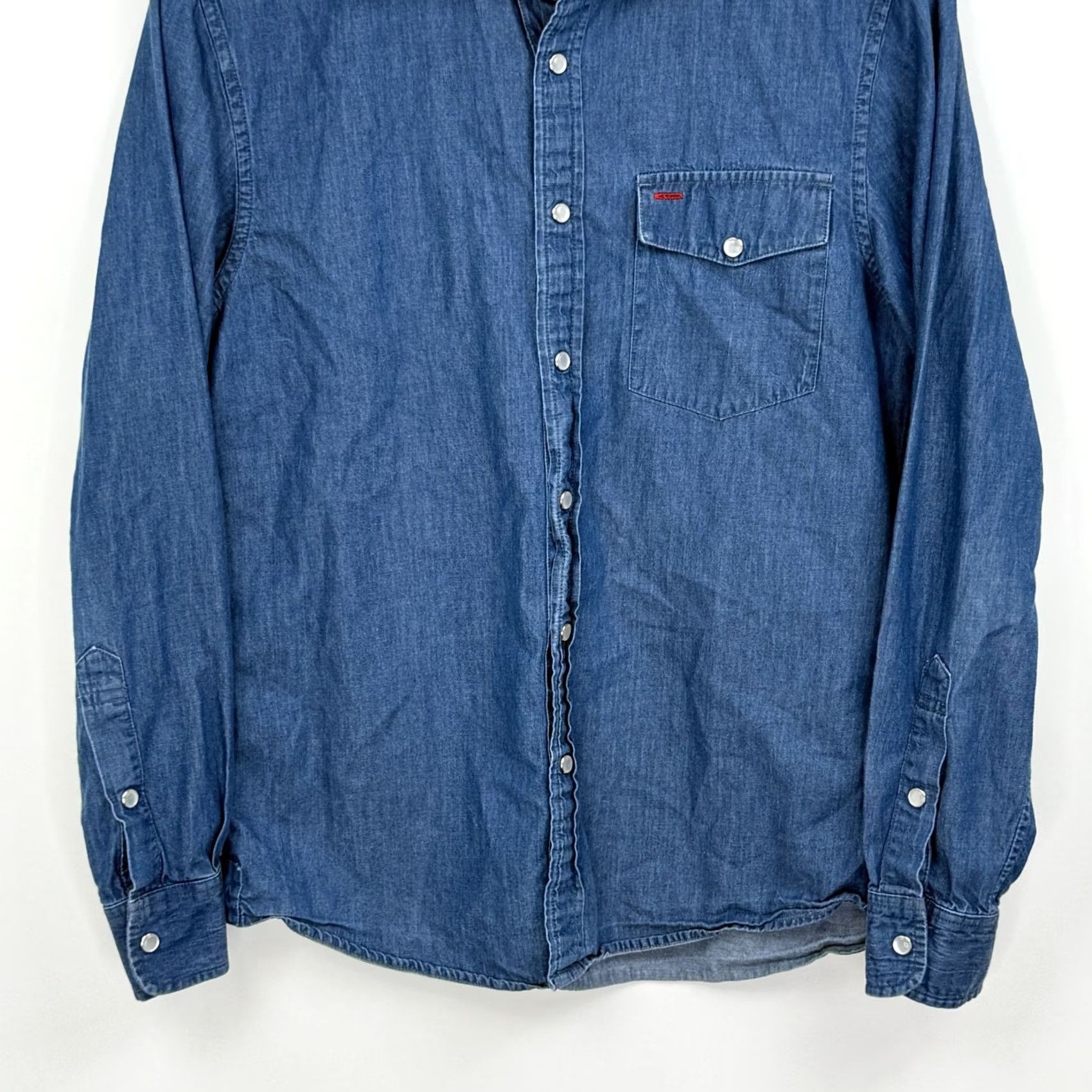 Vintage VINTAGE Criquet Shirt Mens S Blue Denim Western 90s Collared Button-Up Snap Chest 38 Regular Riot Pocket Mens Size US S / EU 44-46 / 1 - 3 Thumbnail