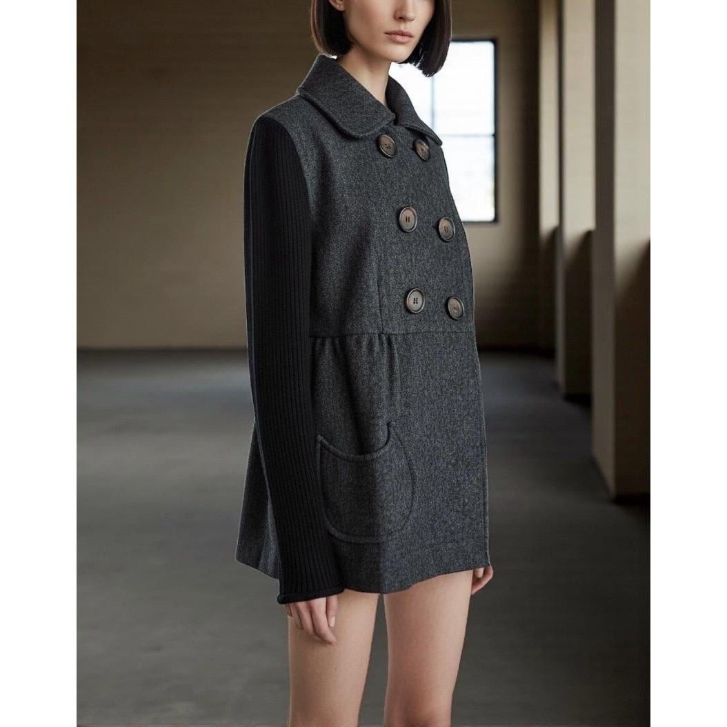 Cop Copine The Cop Copine Wool Big Button Carcoat Size ONE SIZE - 3 Thumbnail