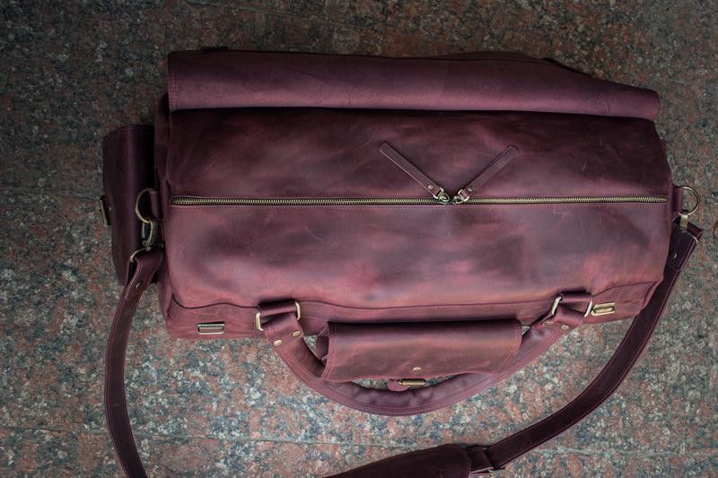 Handmade Genuine vintage leather travel bag. Duffel Bag Size ONE SIZE - 4 Thumbnail