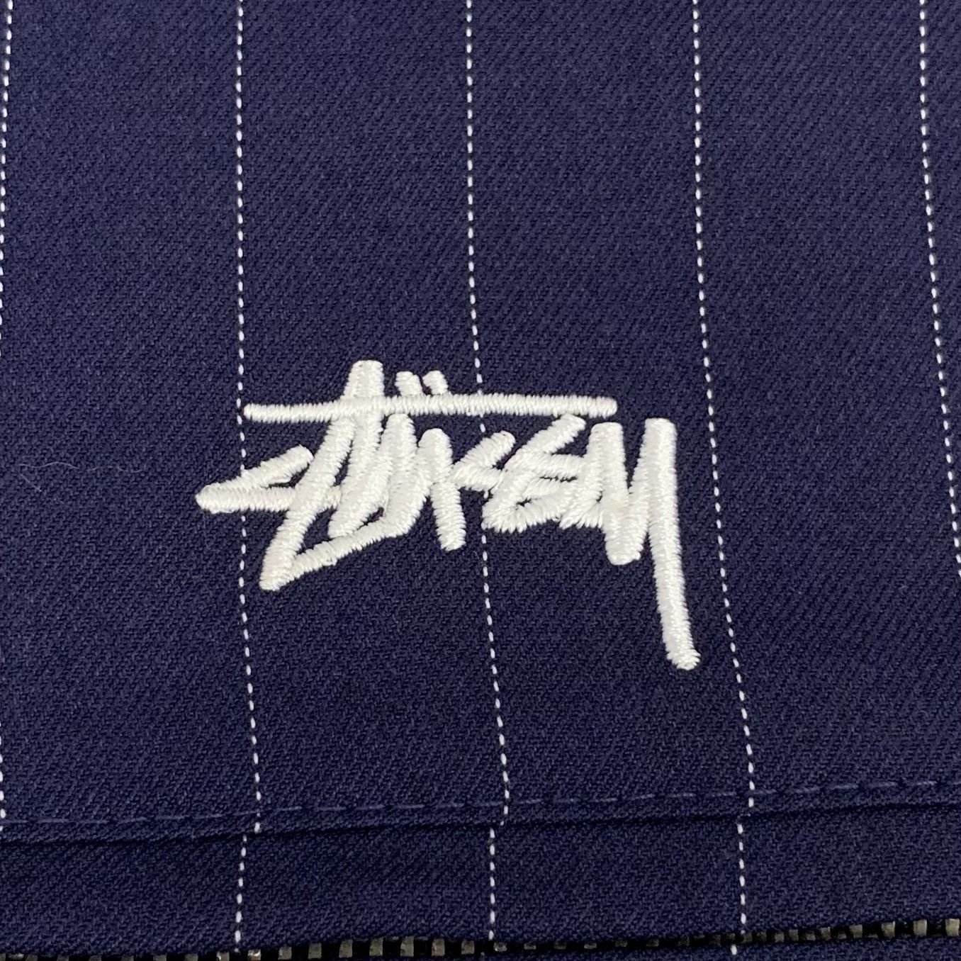 Stussy Stussy x CDG Stripe Logo Zip Jacket Navy (M) Size US M / EU 48-50 / 2 - 5 Thumbnail