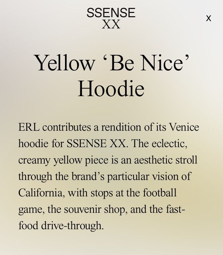 ERL ERL x SSENSE XX yellow “Be Nice” Hoodie Size US M / EU 48-50 / 2 - 17 Thumbnail