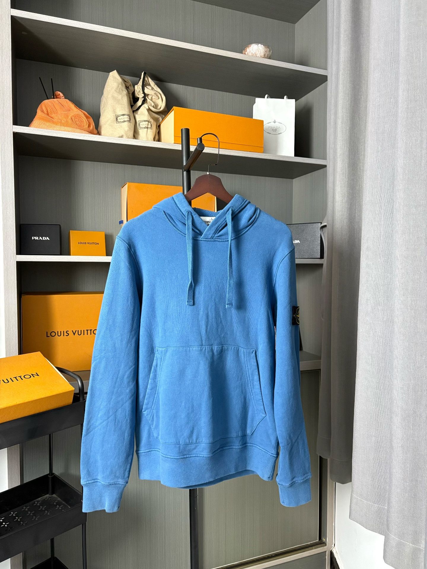 Stone Island Stone Island Blue Hoodie S Men Size US S / EU 44-46 / 1 - 1 Thumbnail