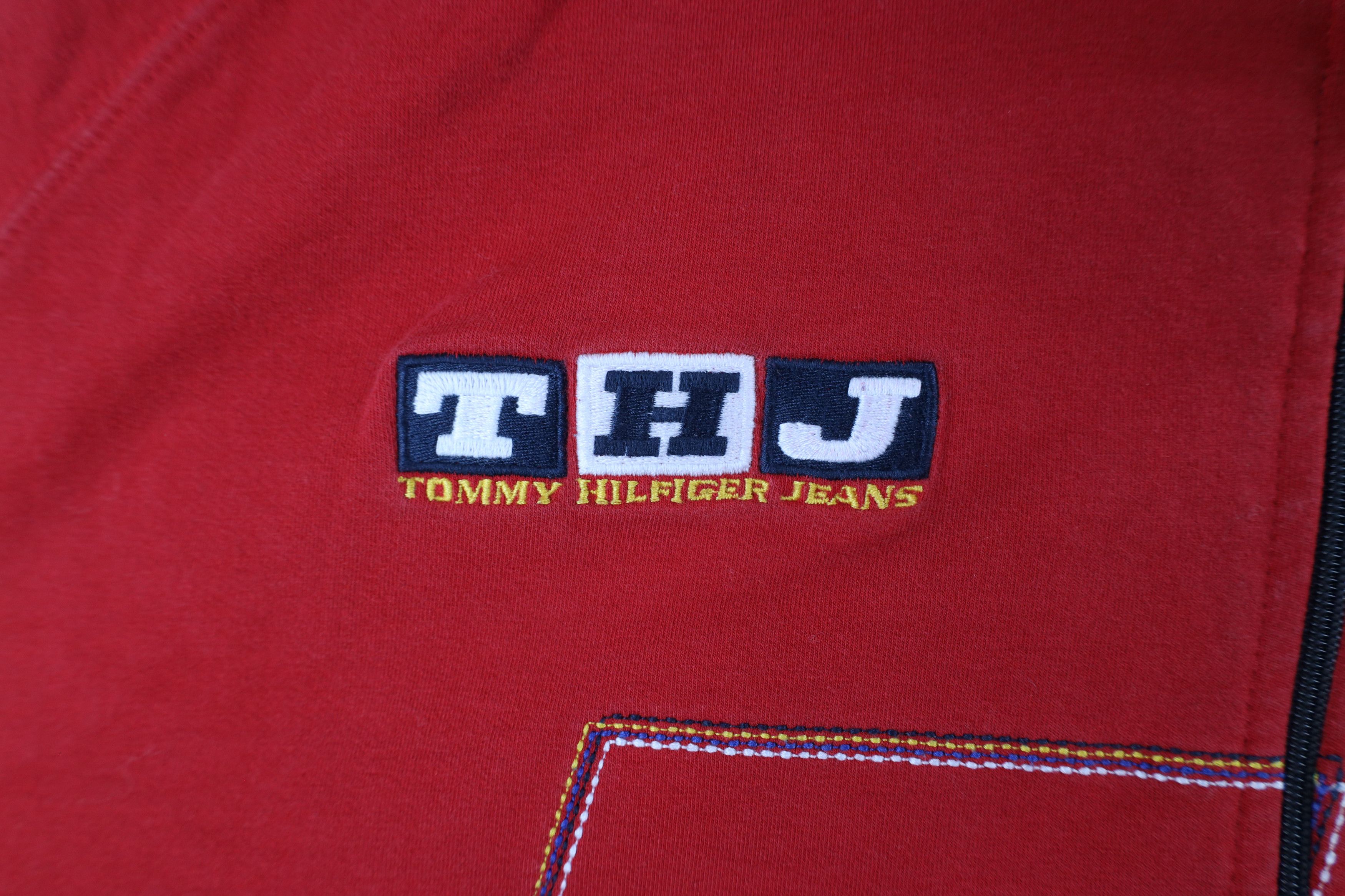 Tommy Hilfiger × Vintage Vintage 90s Tommy Hilfiger Out Big Logo Half Zip Sweater Size US XXL / EU 58 / 5 - 5 Thumbnail