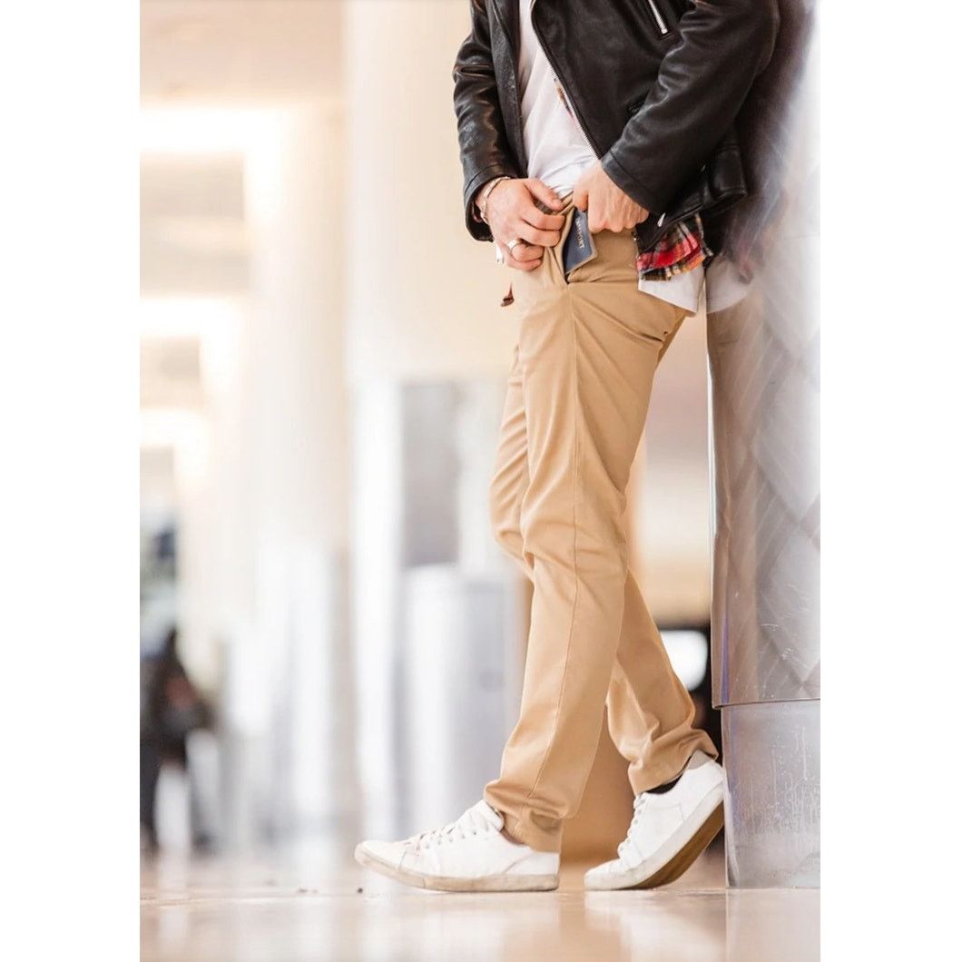 TravisMathew Baubax Men's Athletic Chino Khaki Pants // 34x32 Size US 34 / EU 50 - 1 Thumbnail
