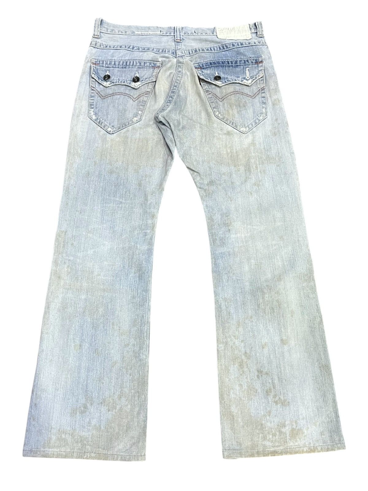 Edwin FYE🔥EDWIN 401XV Grunge Dirty Mudwash Off-Blue Flare Denim Size US 34 / EU 50 - 5 Thumbnail