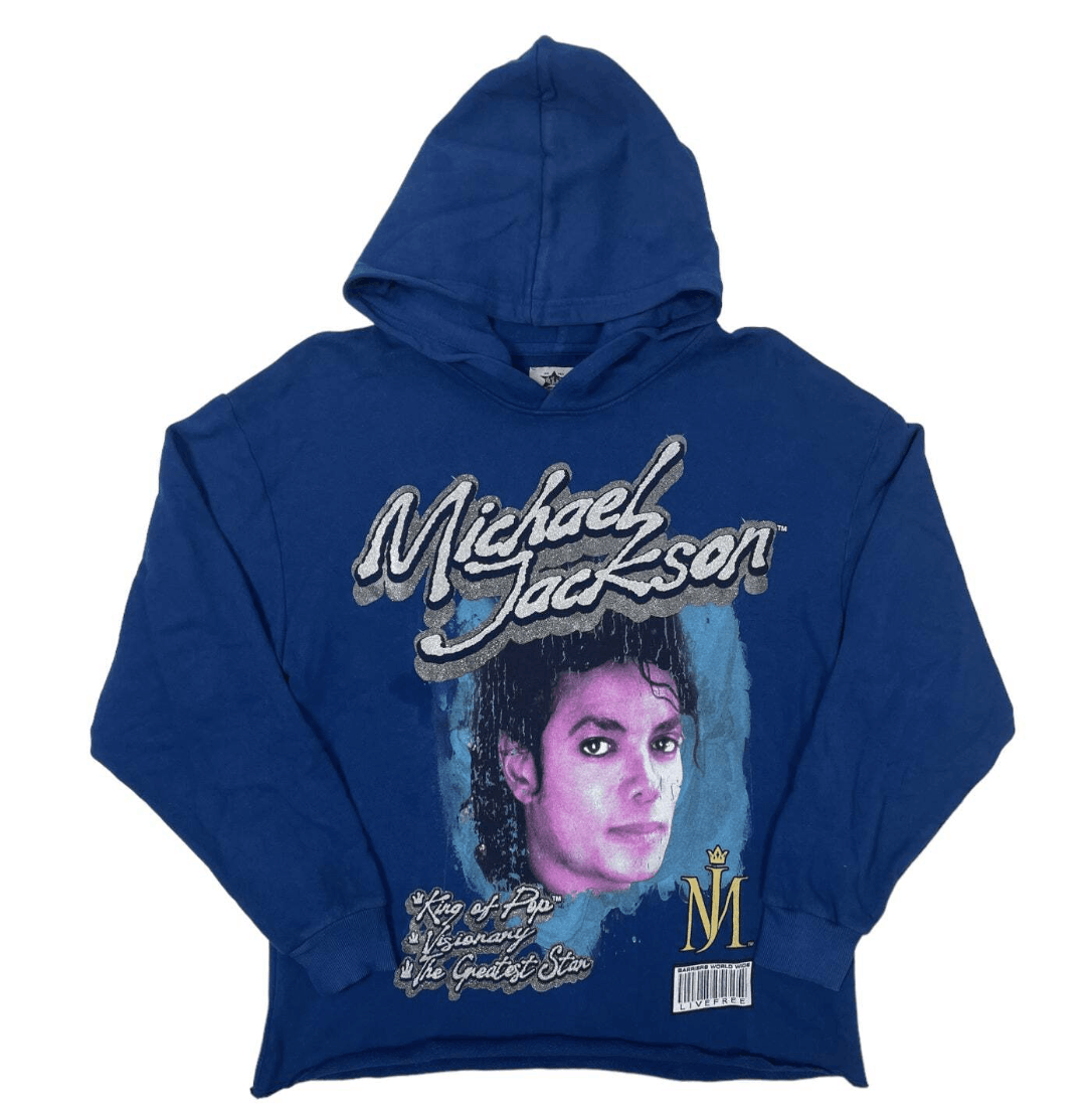 image of Michael Jackson Barriers Hoodie in Blue, Men's (Size 2XL)