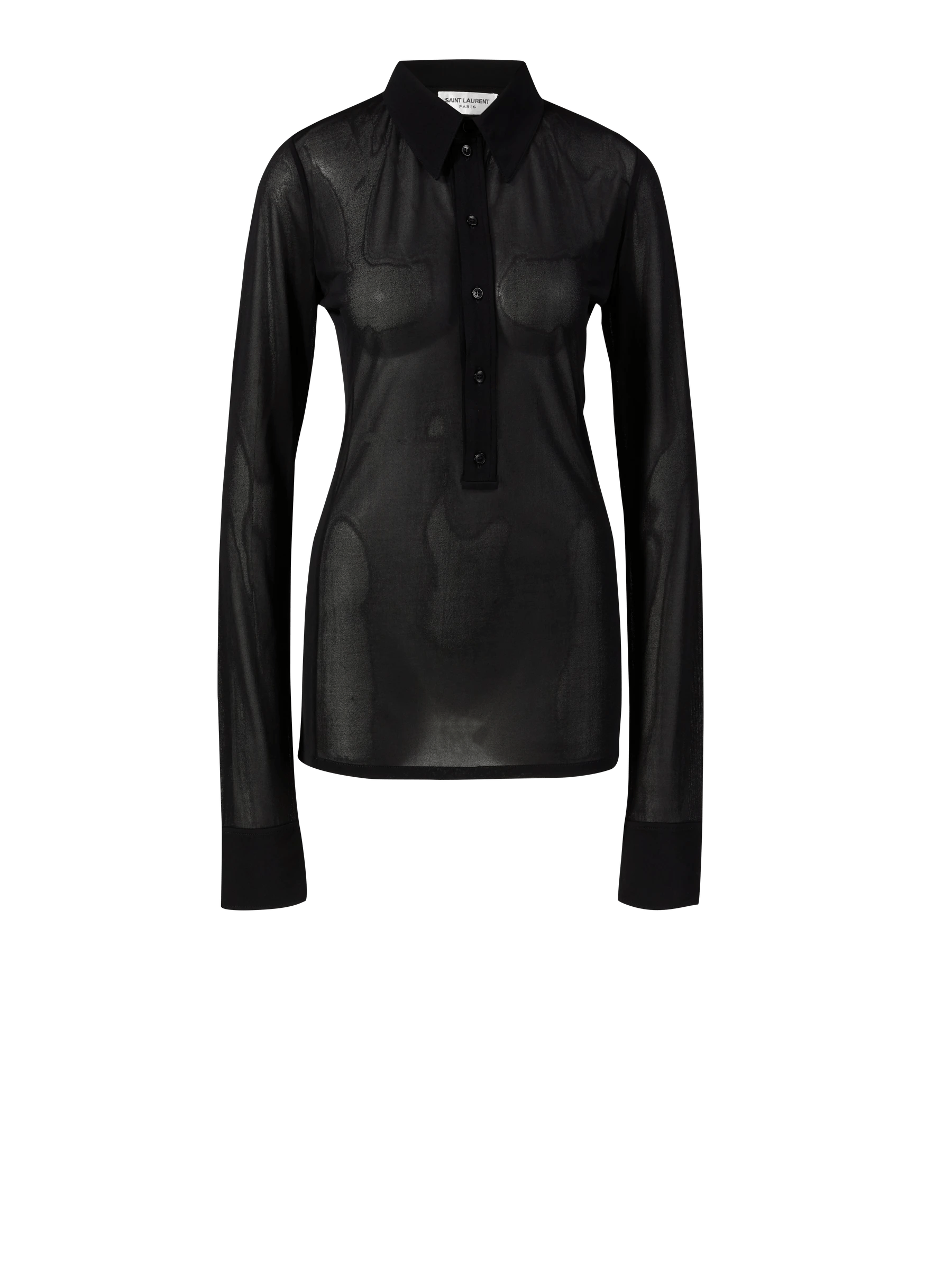 image of Saint Laurent Paris Oc11Z10524 Polo Shirts In Black, Women's (Size Medium)