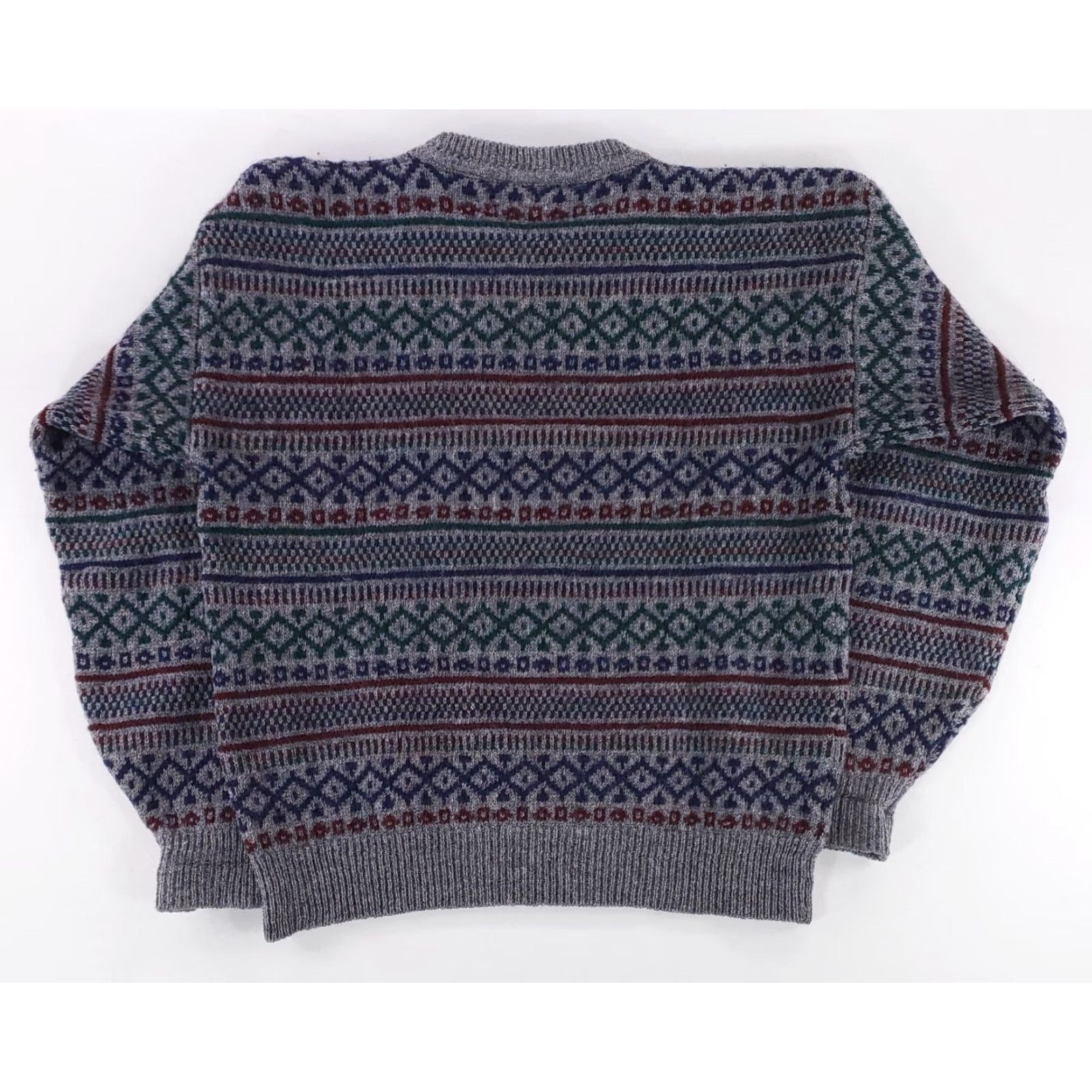 London Fog London Fog Sweater Mens M Gray Wool Fair Isle Knit Patterned Pullover Shetland Knit M Size US M / EU 48-50 / 2 - 4 Thumbnail