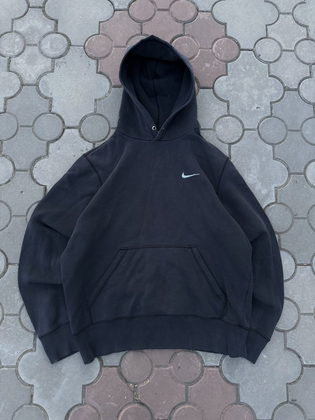 Vintage Nike Small Swoosh Faded Hoodie Y2K