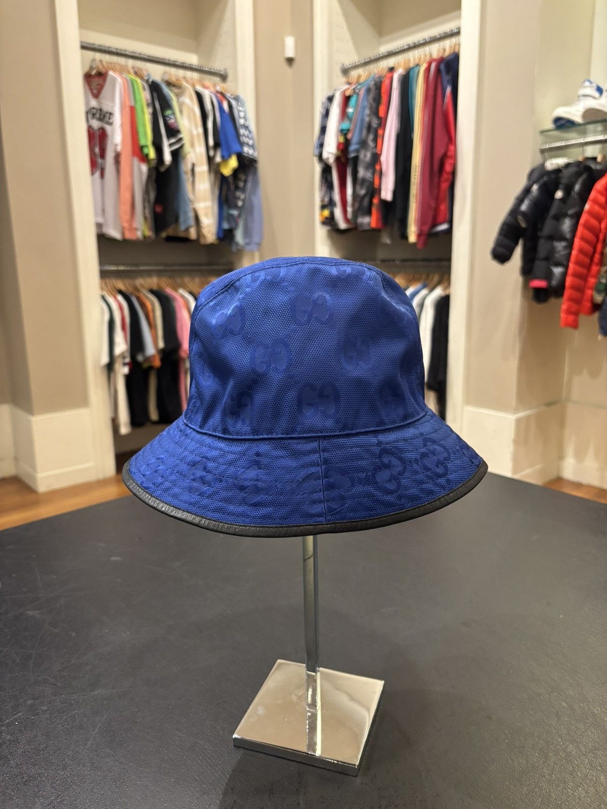 Gucci Gucci GG Monogram Bucket Hat Blue Size ONE SIZE - 3 Thumbnail