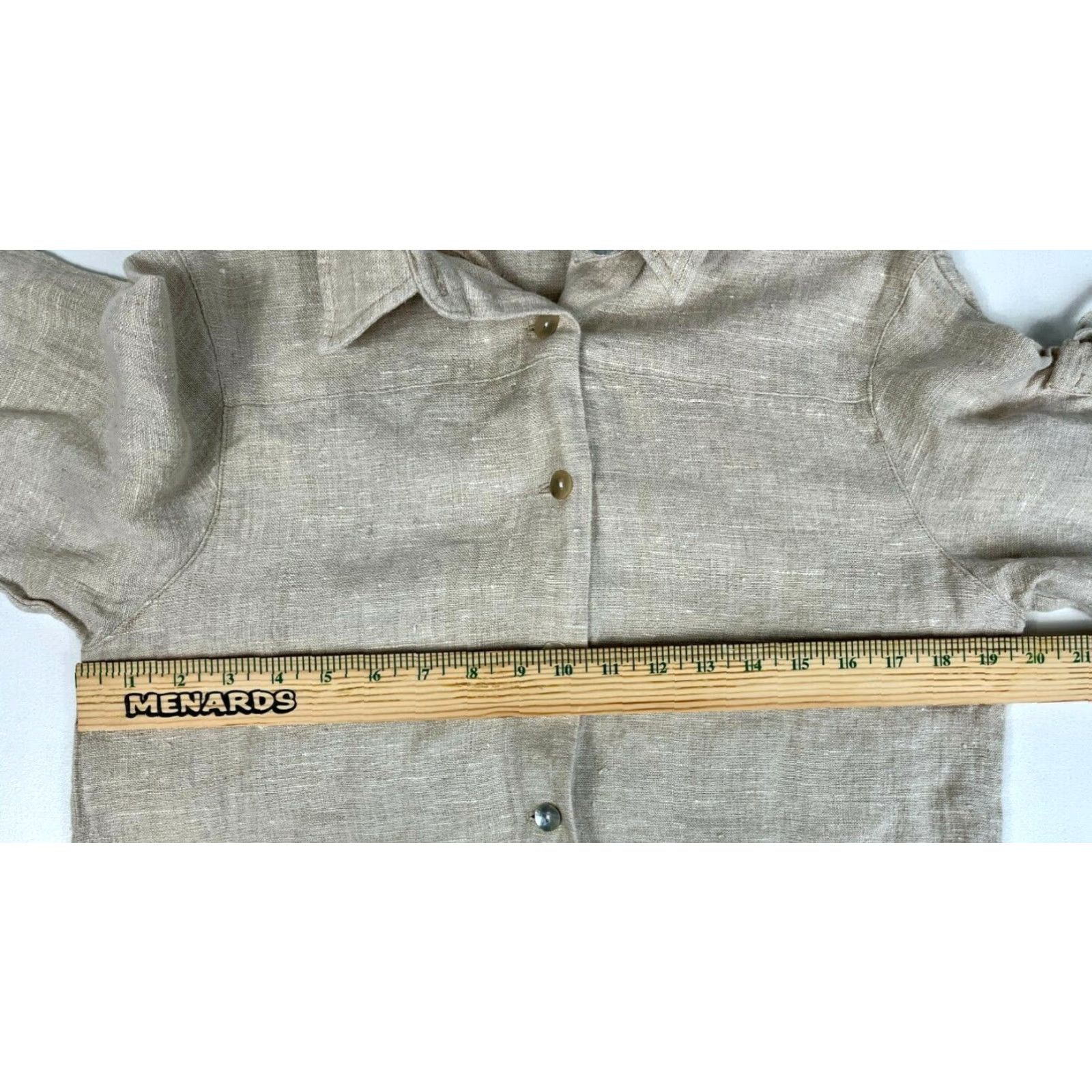 Vintage 20 South Women’s Linen Button Blouse Shirt Casual 3/4 Sleeve Made in USA Sz L Natural Linen 100% Linen USA Blouse Mens Womens Girls Boys Size L / US 10 / IT 46 - 8 Thumbnail
